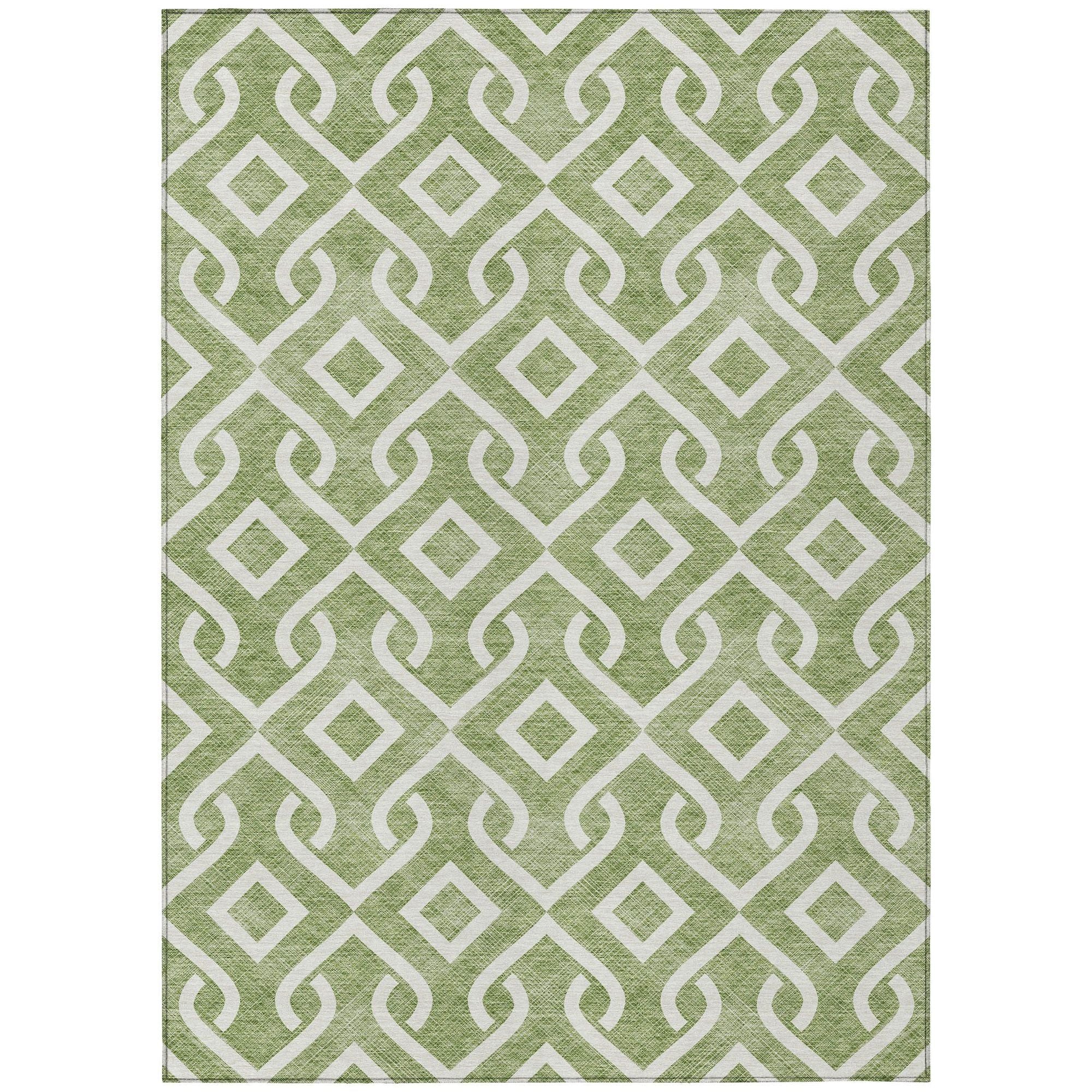 Machine Made ACN621 Green  Rugs #color_green 