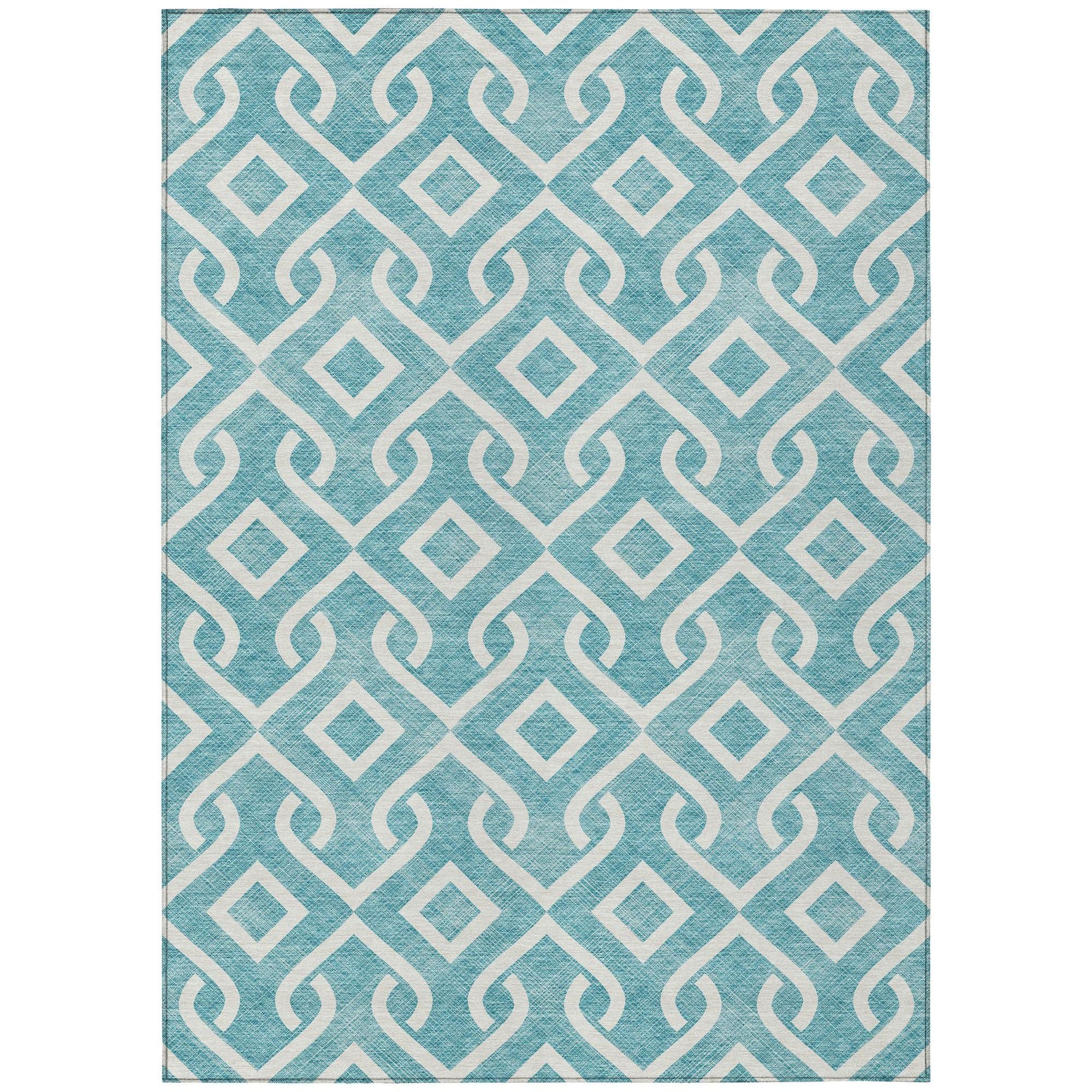 Machine Made ACN621 Teal  Rugs #color_teal 