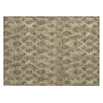 Machine Washable Mocha Brown Rug - Indoor / Outdoor - Kids / Pet Friendly Diamond Print Rug