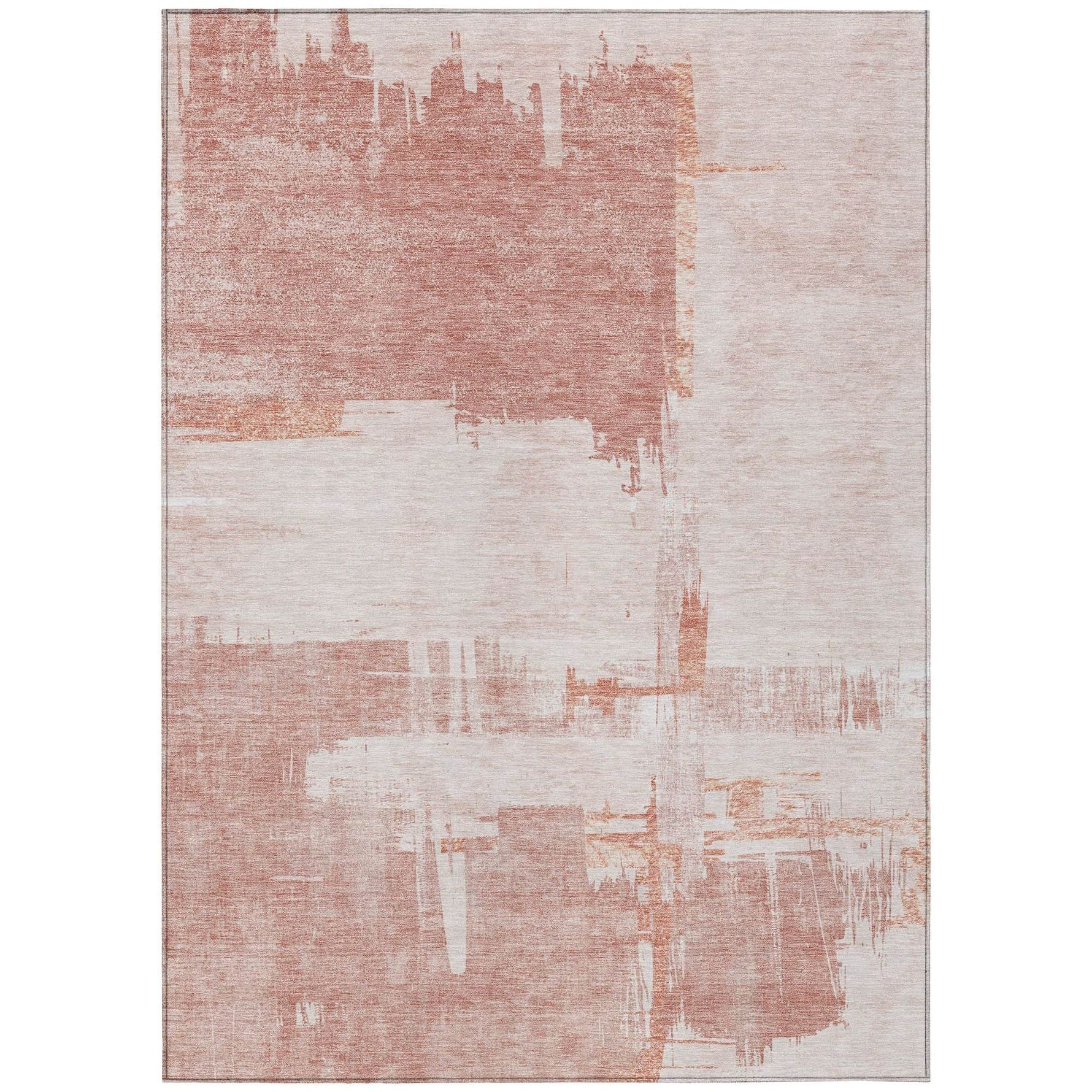 Machine Washable Blush Pink Rug - Indoor / Outdoor - Kids / Pet Friendly Modern Print Rug