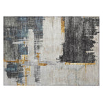 Machine Washable Charcoal Gray Rug - Indoor / Outdoor - Kids / Pet Friendly Modern Print Rug