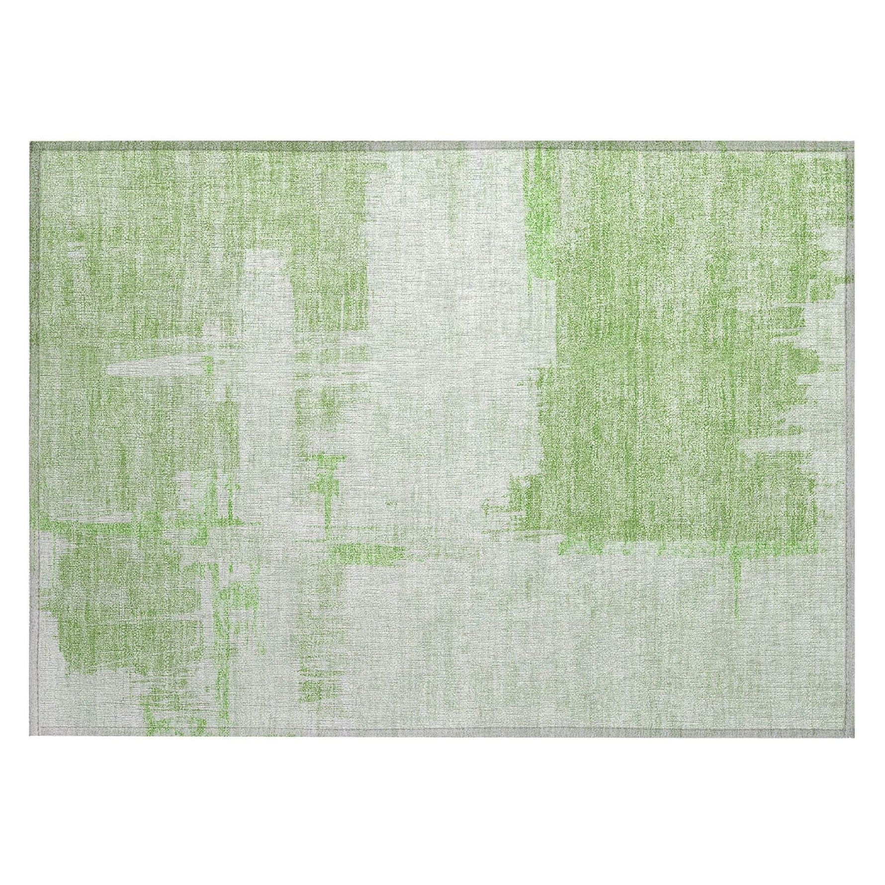 Machine Washable Green Rug - Indoor / Outdoor - Kids / Pet Friendly Modern Print Rug