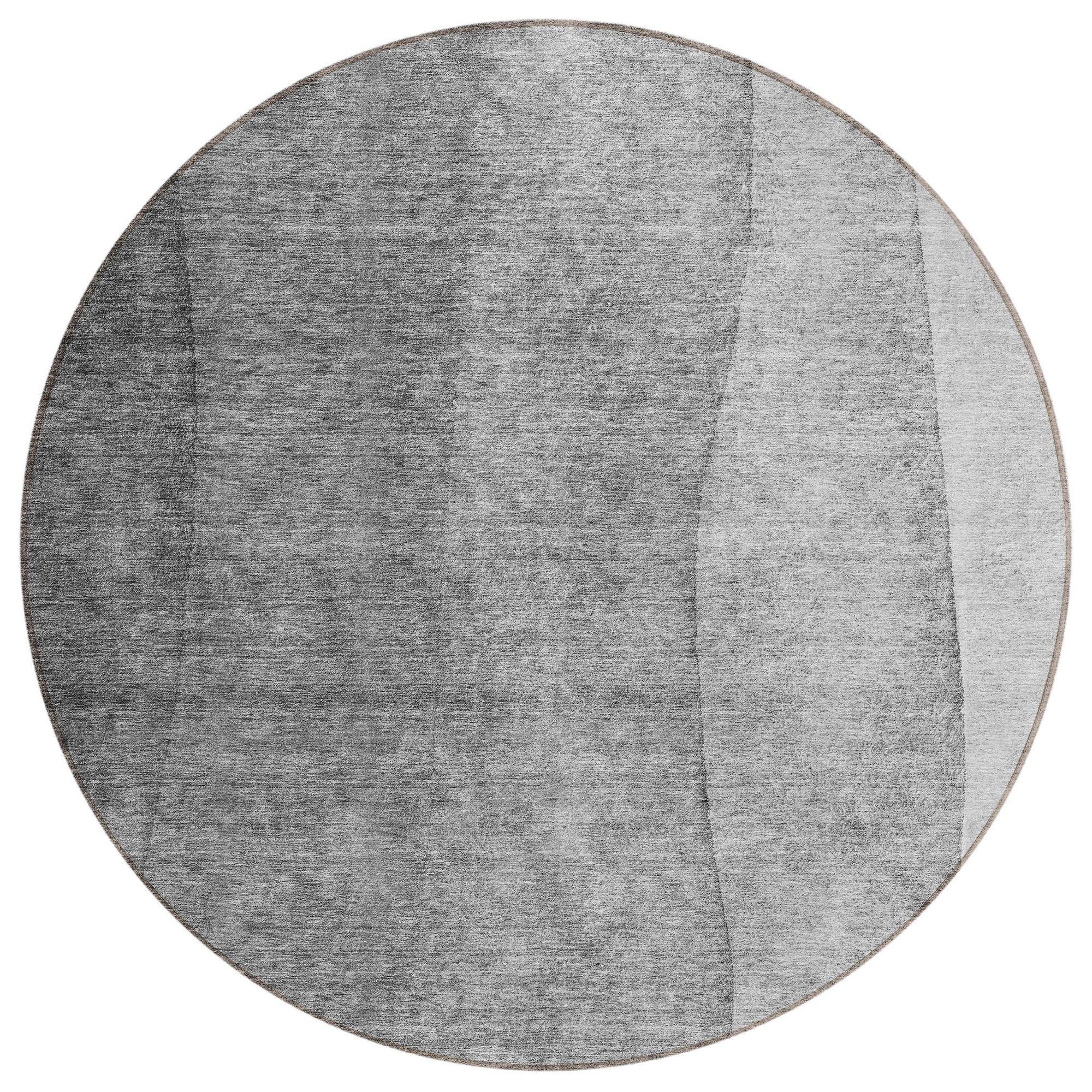 Machine Washable Gray Rug - Indoor / Outdoor - Kids / Pet Friendly Ombre Print Rug