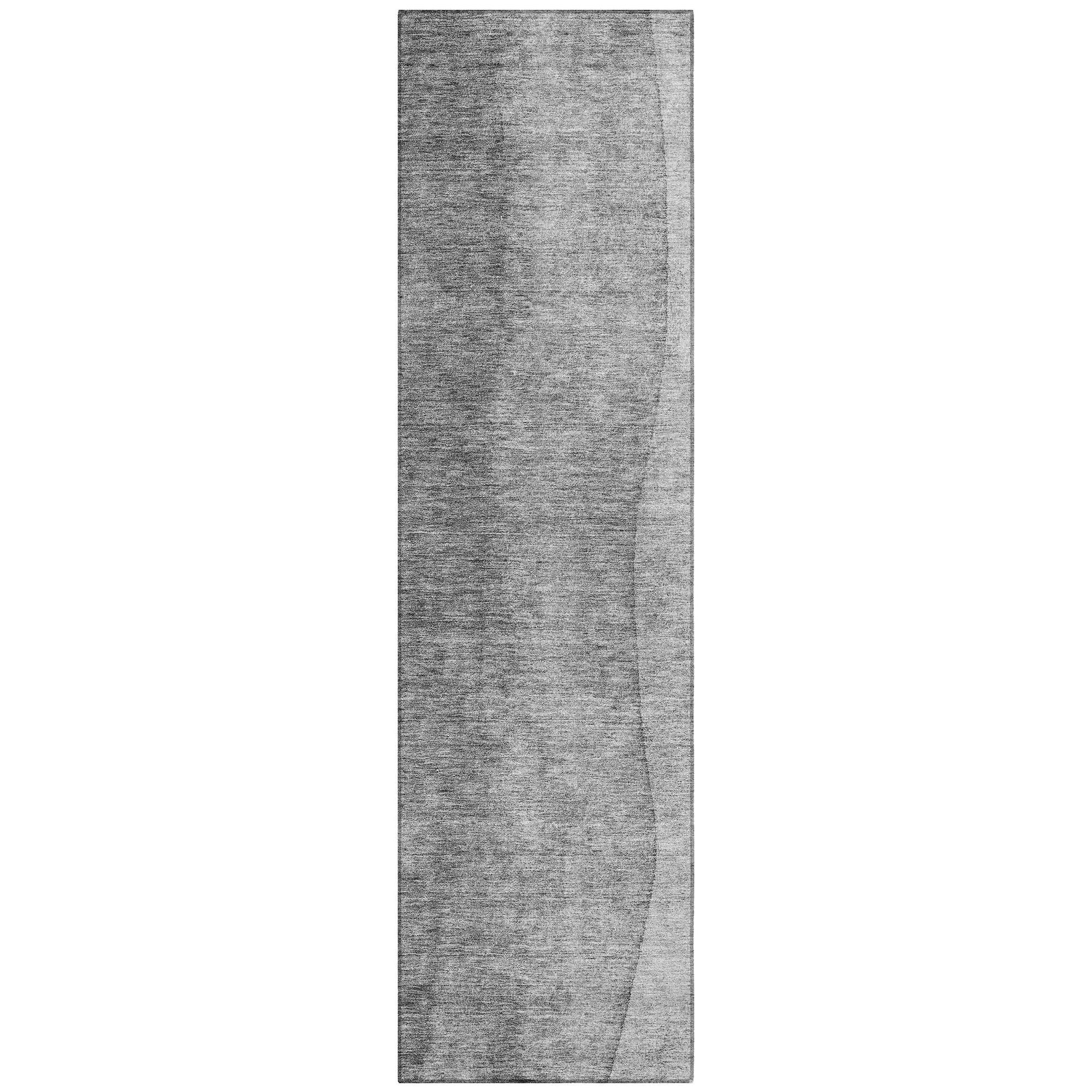 Machine Washable Gray Rug - Indoor / Outdoor - Kids / Pet Friendly Ombre Print Rug