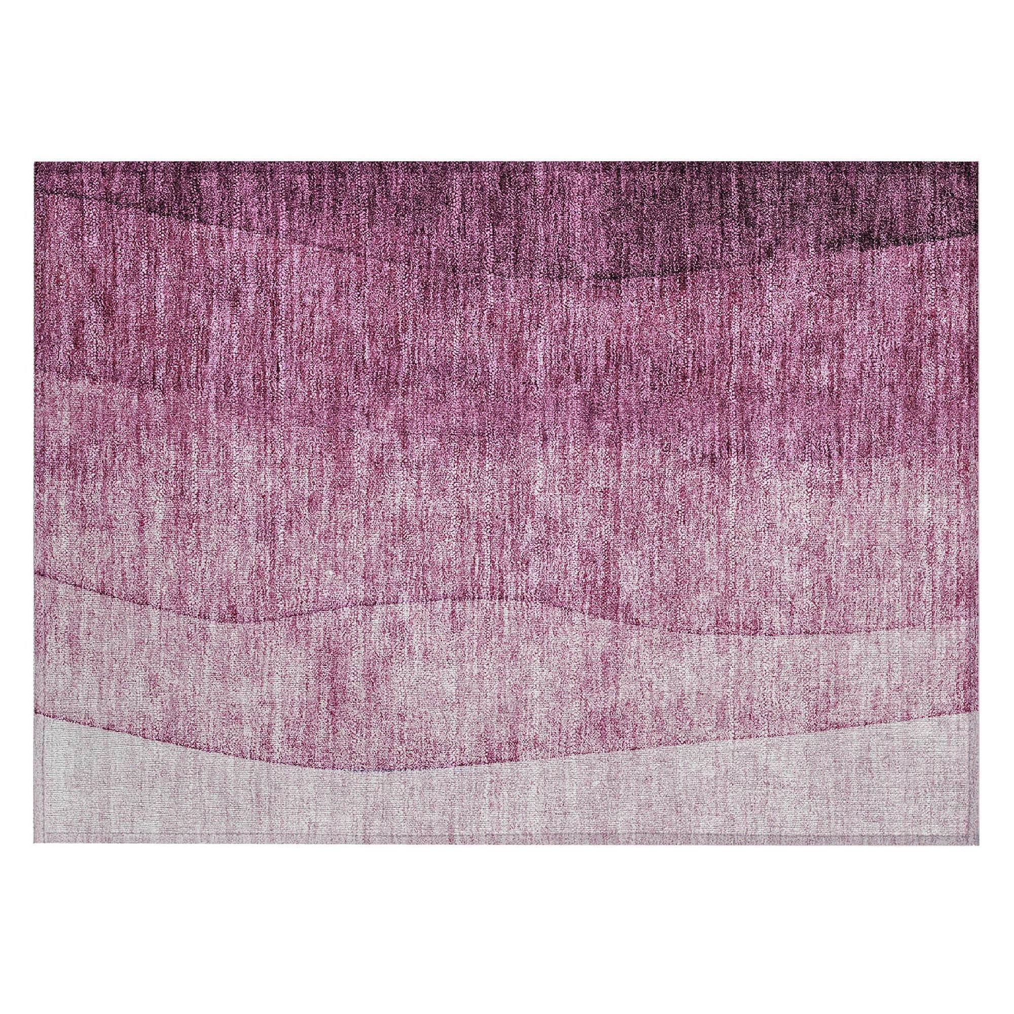 Machine Washable Merlot Red Rug - Indoor / Outdoor - Kids / Pet Friendly Ombre Print Rug