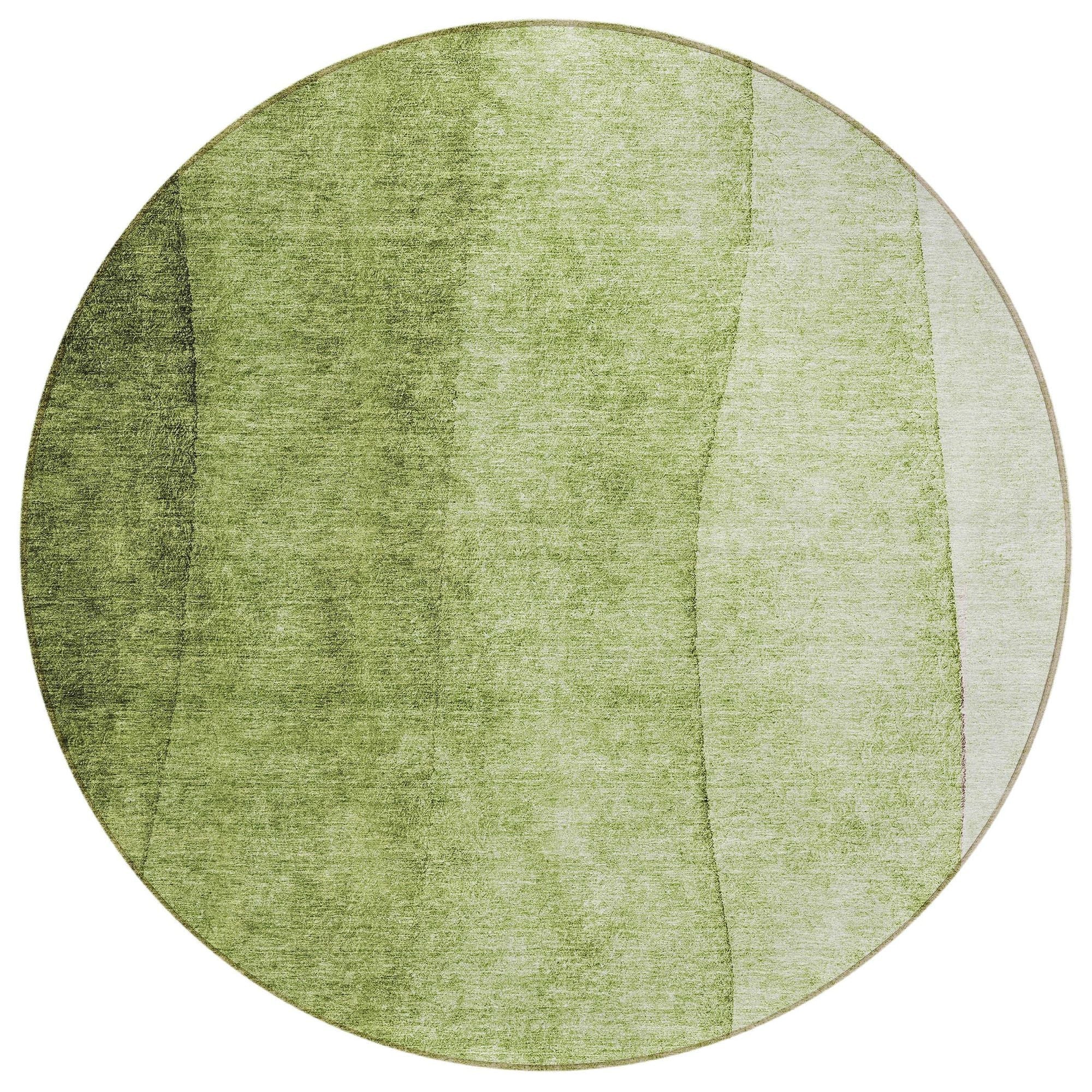 Machine Washable Olive Green Rug - Indoor / Outdoor - Kids / Pet Friendly Ombre Print Rug