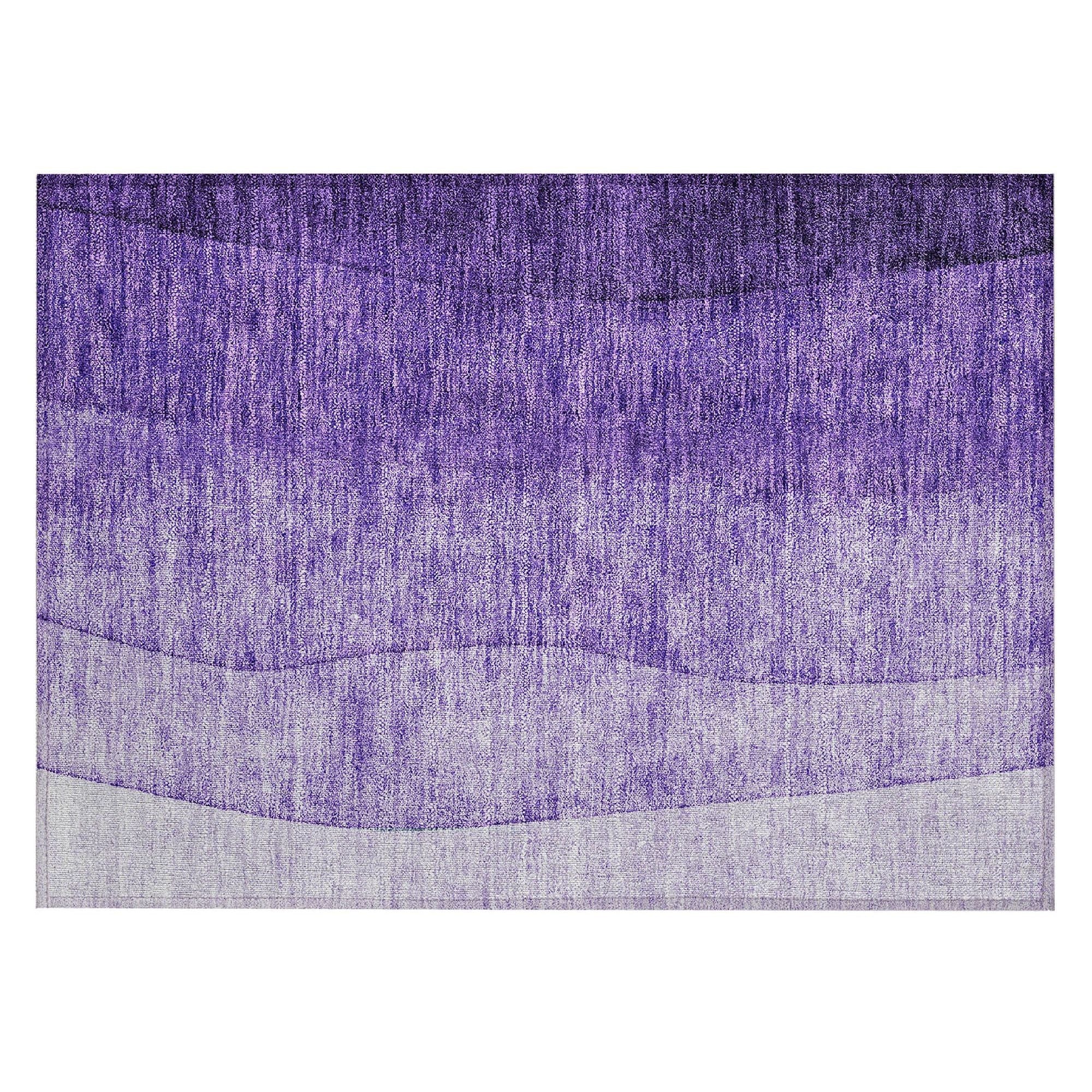 Machine Washable Purple Rug - Indoor / Outdoor - Kids / Pet Friendly Ombre Print Rug