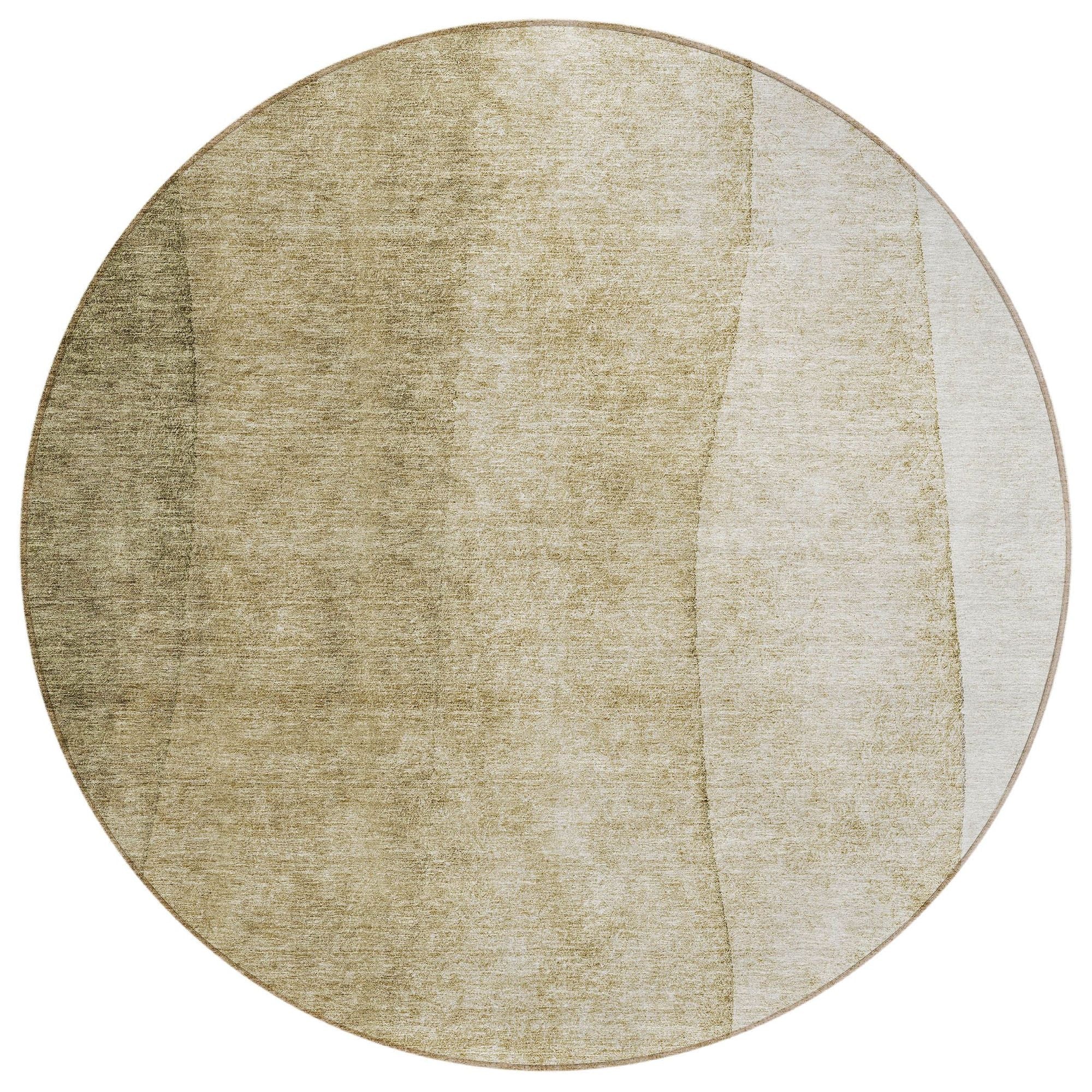 Machine Washable Taupe Brown Rug - Indoor / Outdoor - Kids / Pet Friendly Ombre Print Rug