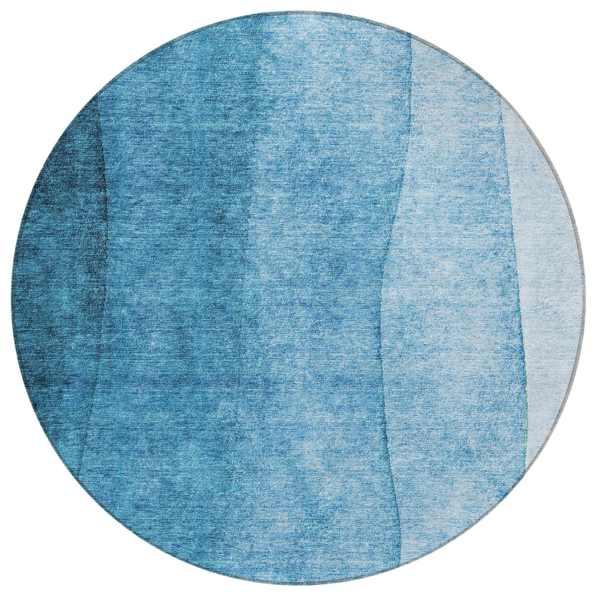 Machine Washable Teal Rug - Indoor / Outdoor - Kids / Pet Friendly Ombre Print Rug