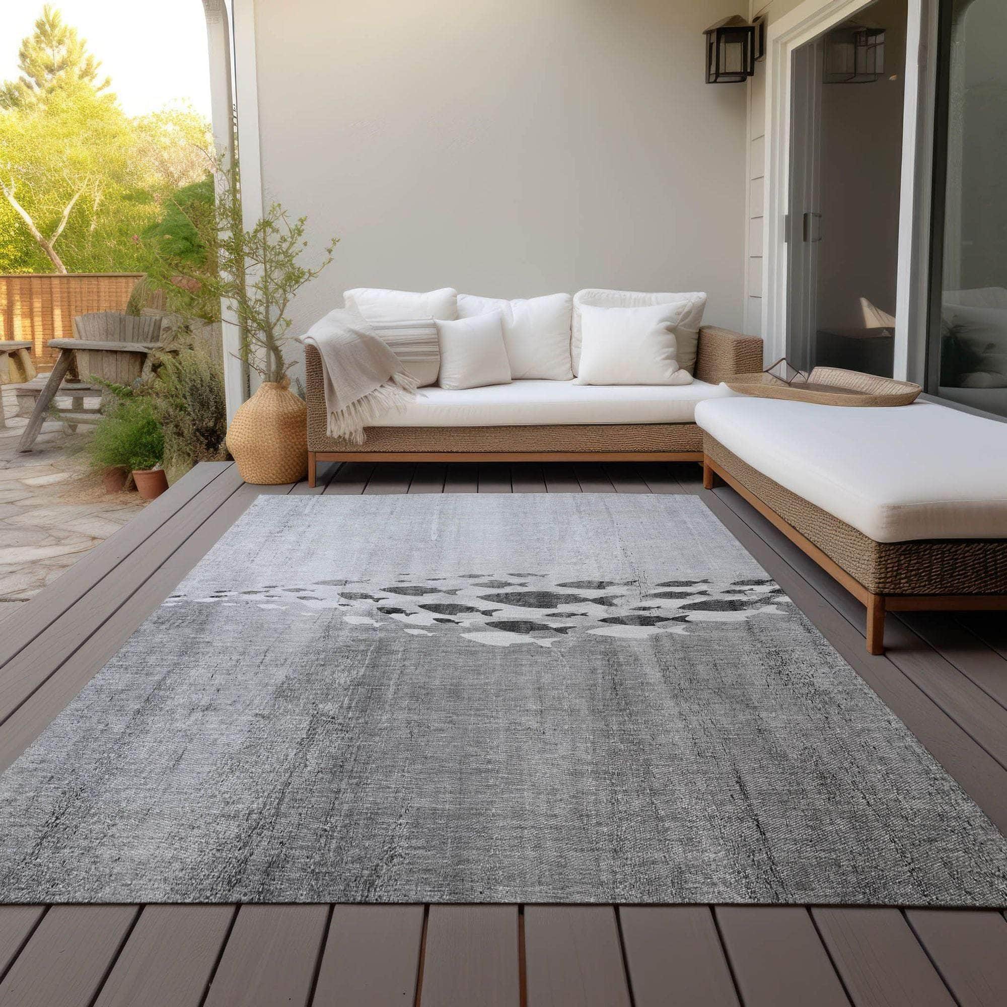 Machine Made ACN627 Gray  Rugs 