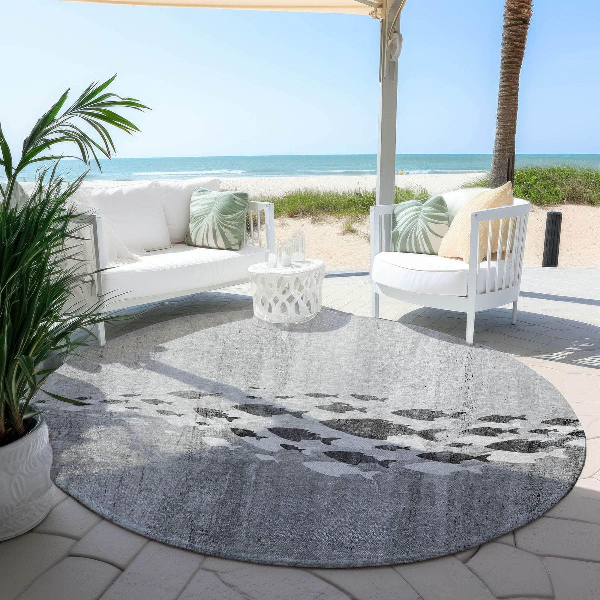 Machine Made ACN627 Gray  Rugs 