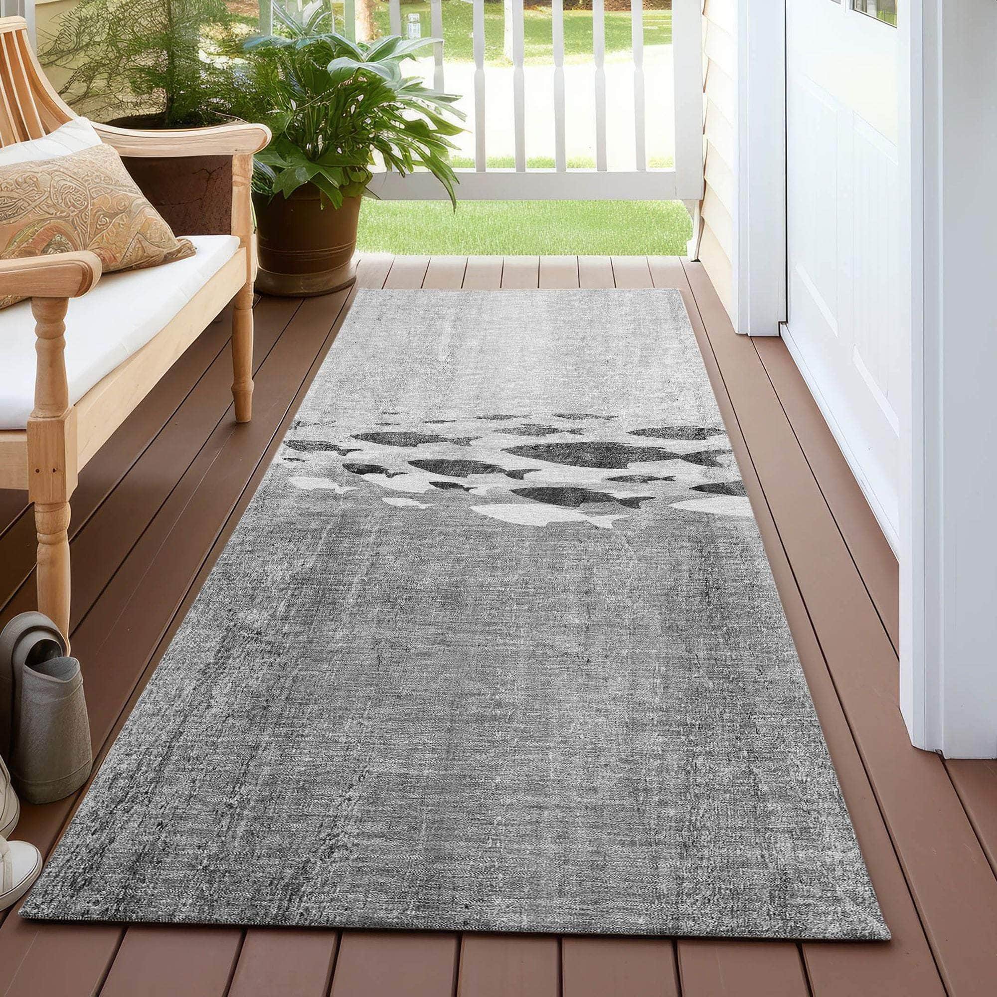 Machine Made ACN627 Gray  Rugs 
