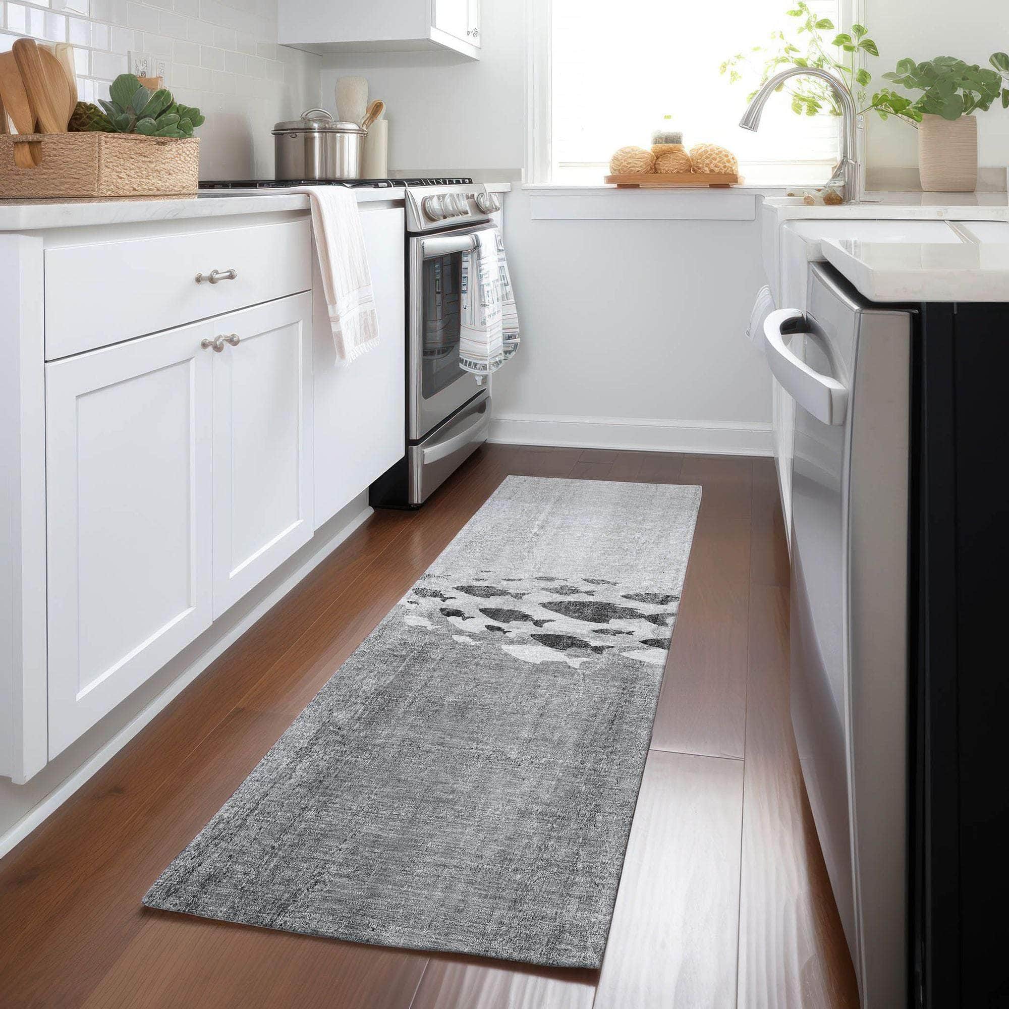 Machine Made ACN627 Gray  Rugs 