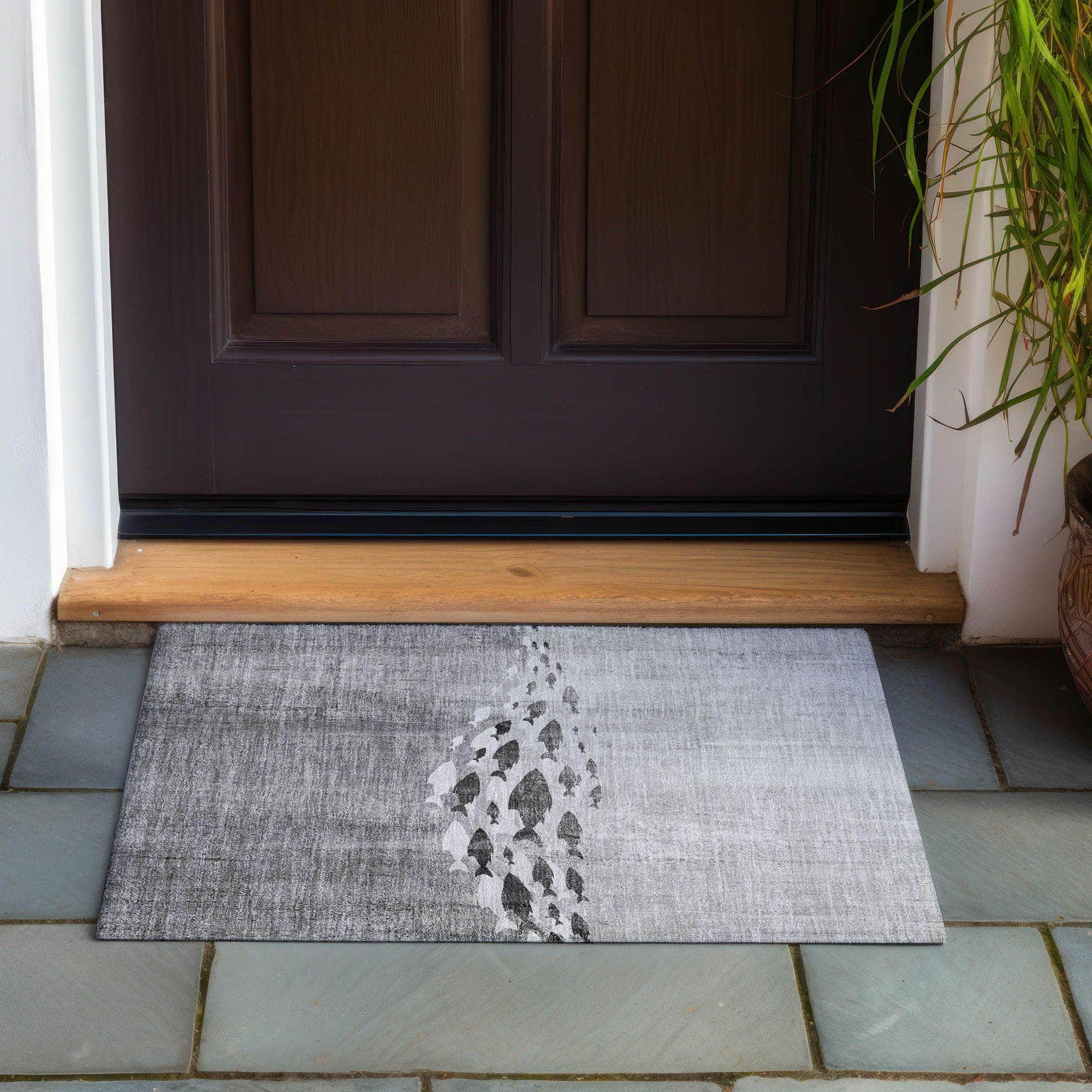 Machine Made ACN627 Gray  Rugs 