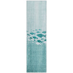 Machine Washable Teal Rug - Indoor / Outdoor - Kids / Pet Friendly Nautical Print Rug
