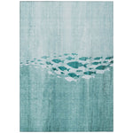 Machine Washable Teal Rug - Indoor / Outdoor - Kids / Pet Friendly Nautical Print Rug