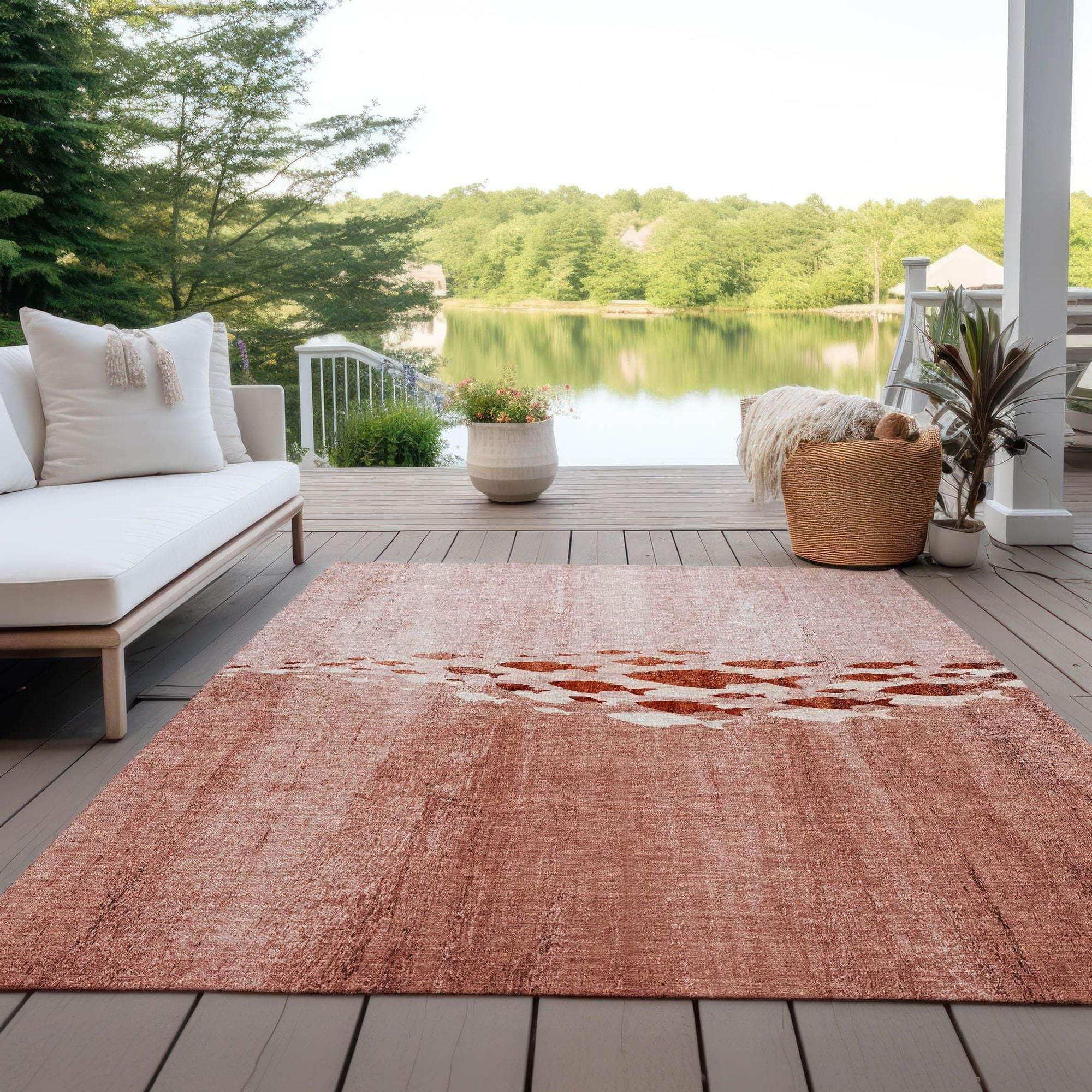 Machine Made ACN627 Terracotta Orange Rugs 
