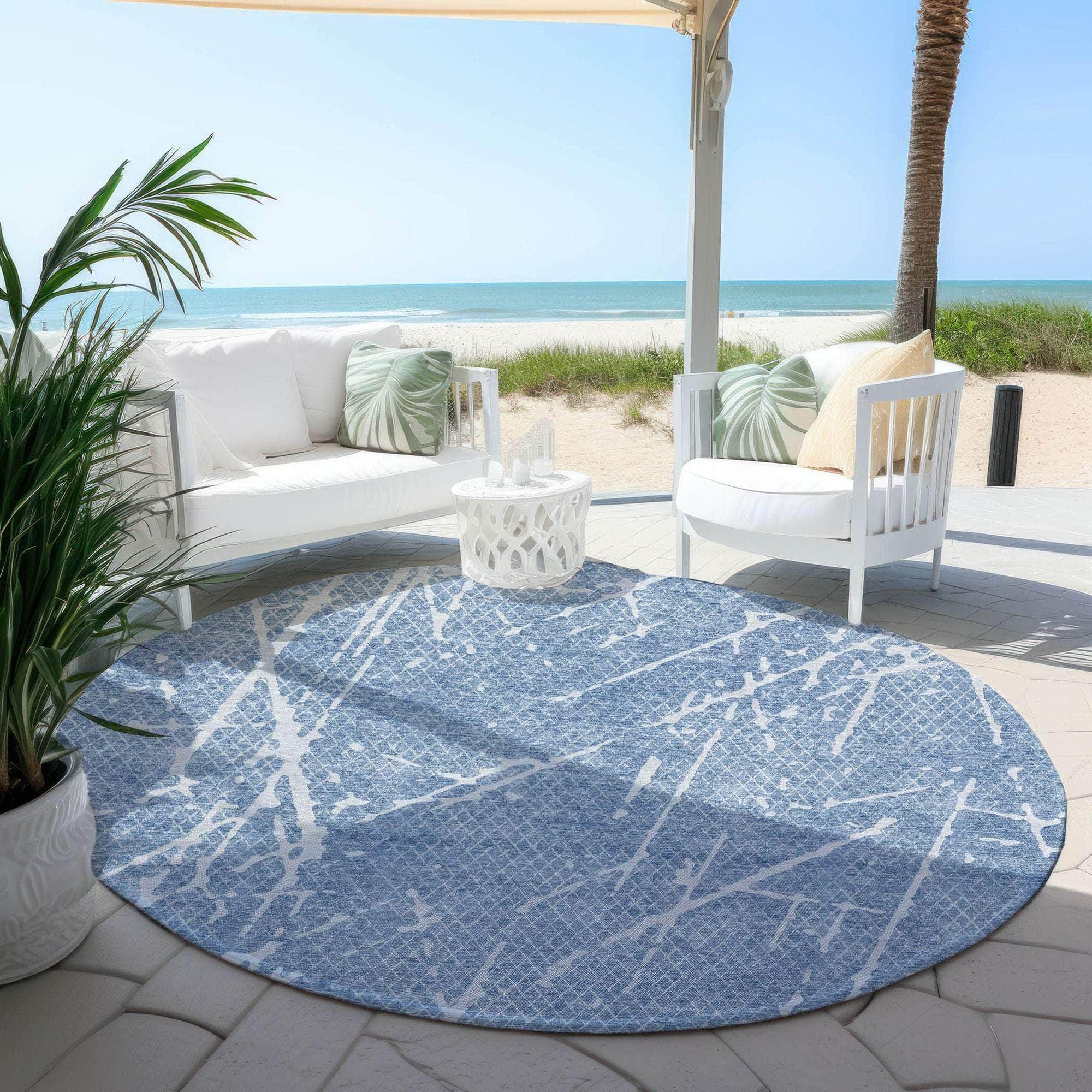 Machine Made ACN628 Blue  Rugs 
