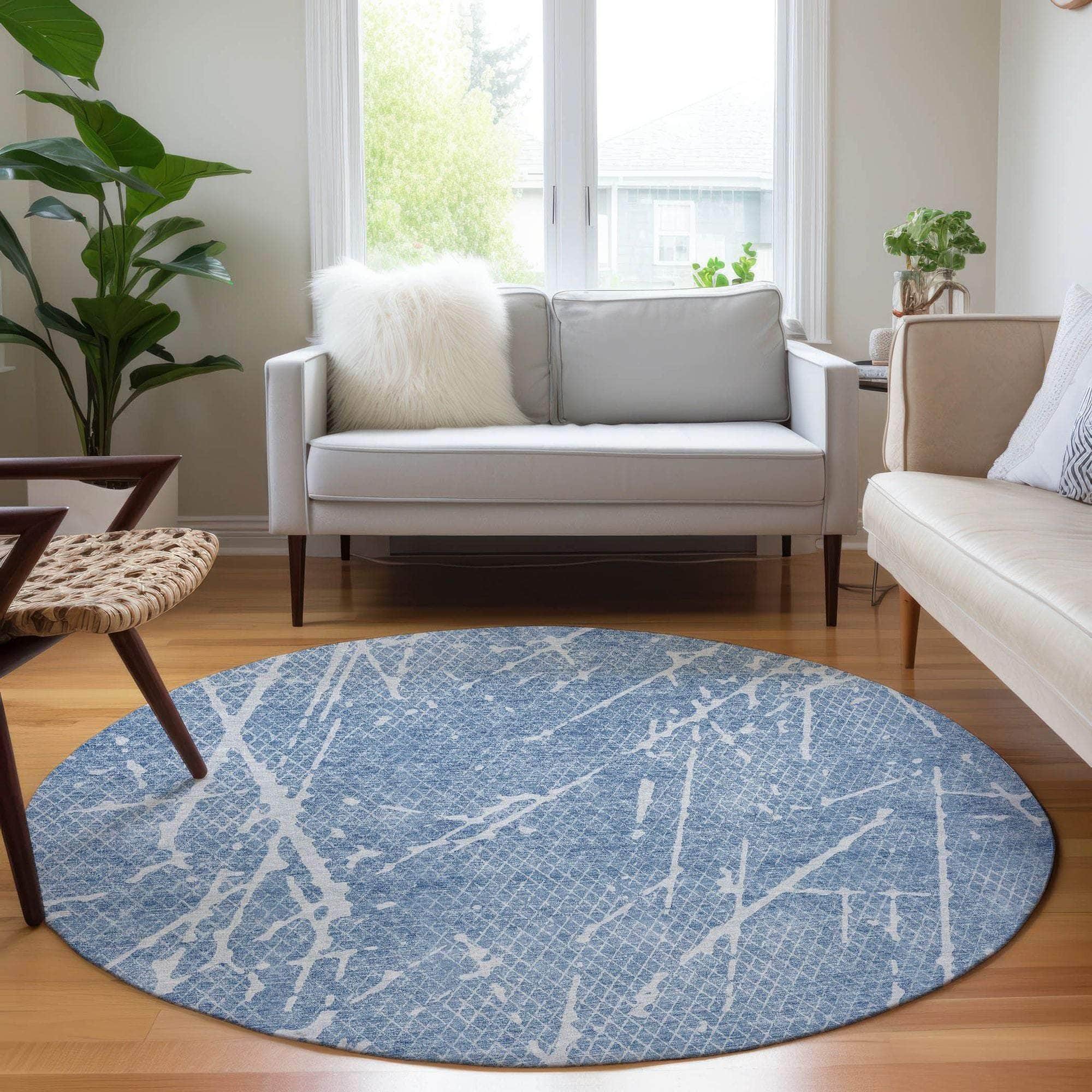 Machine Made ACN628 Blue  Rugs 