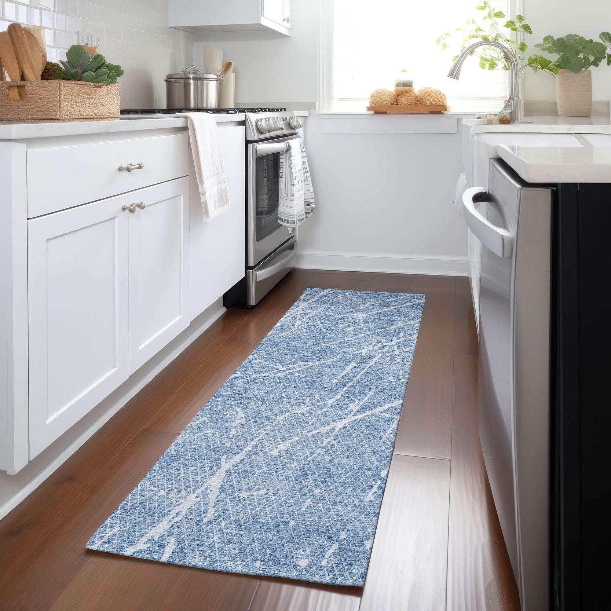 Machine Made ACN628 Blue  Rugs 