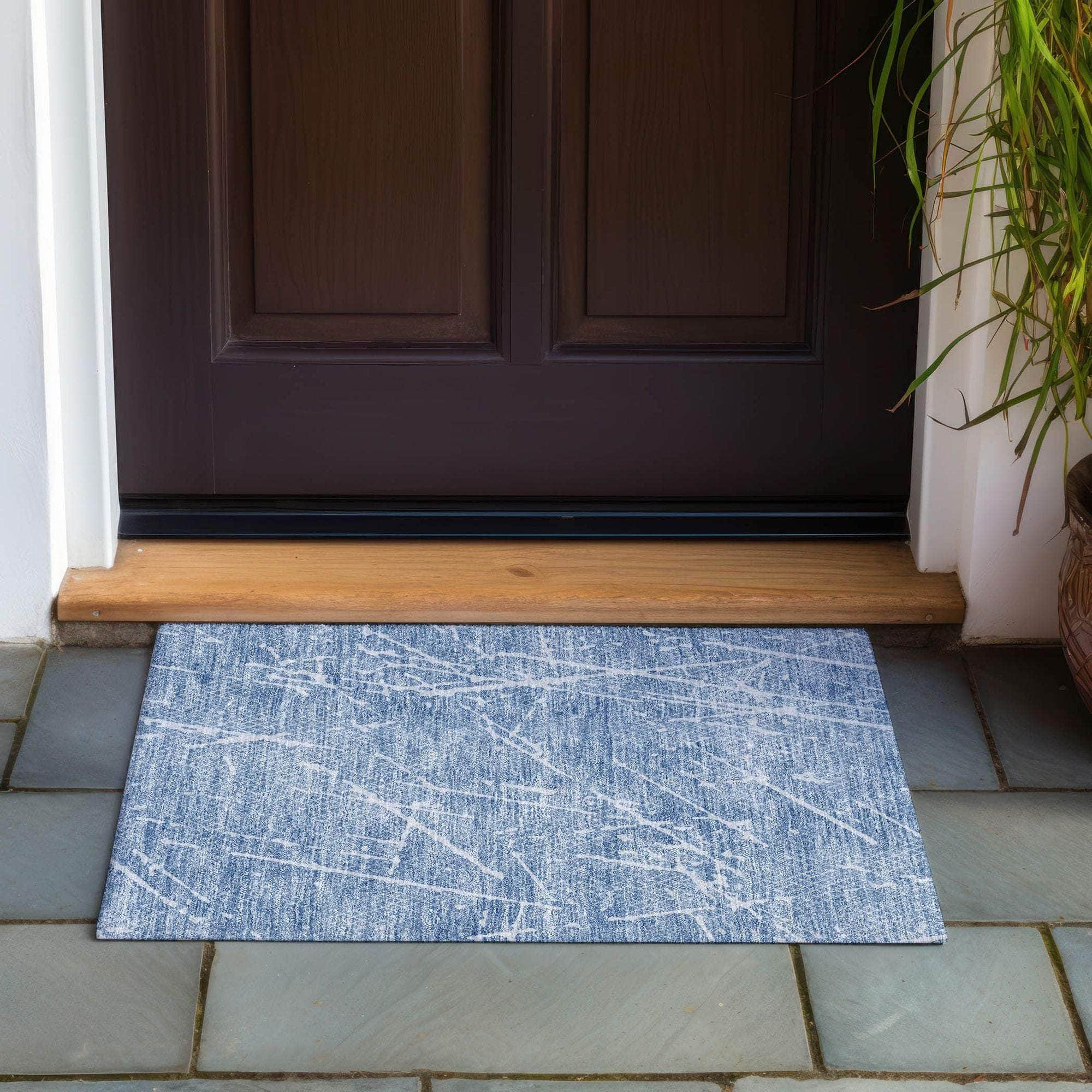 Machine Made ACN628 Blue  Rugs 