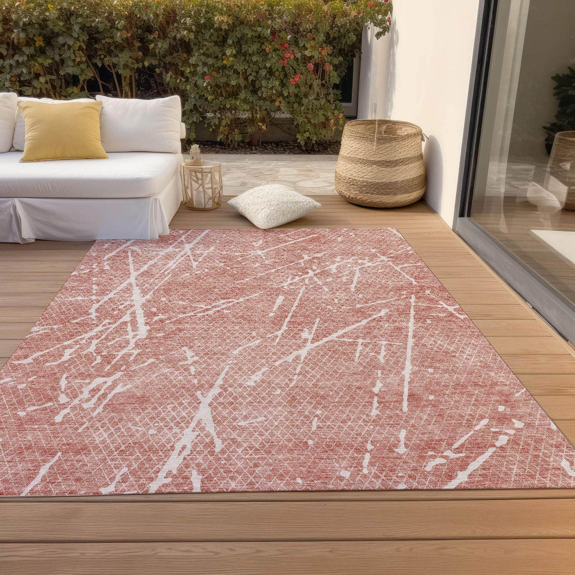 Machine Made ACN628 Blush Pink Rugs 