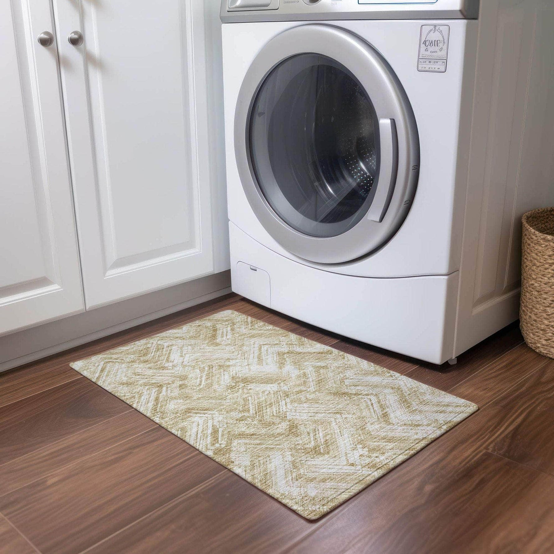 Machine Made ACN630 Beige Brown Rugs 