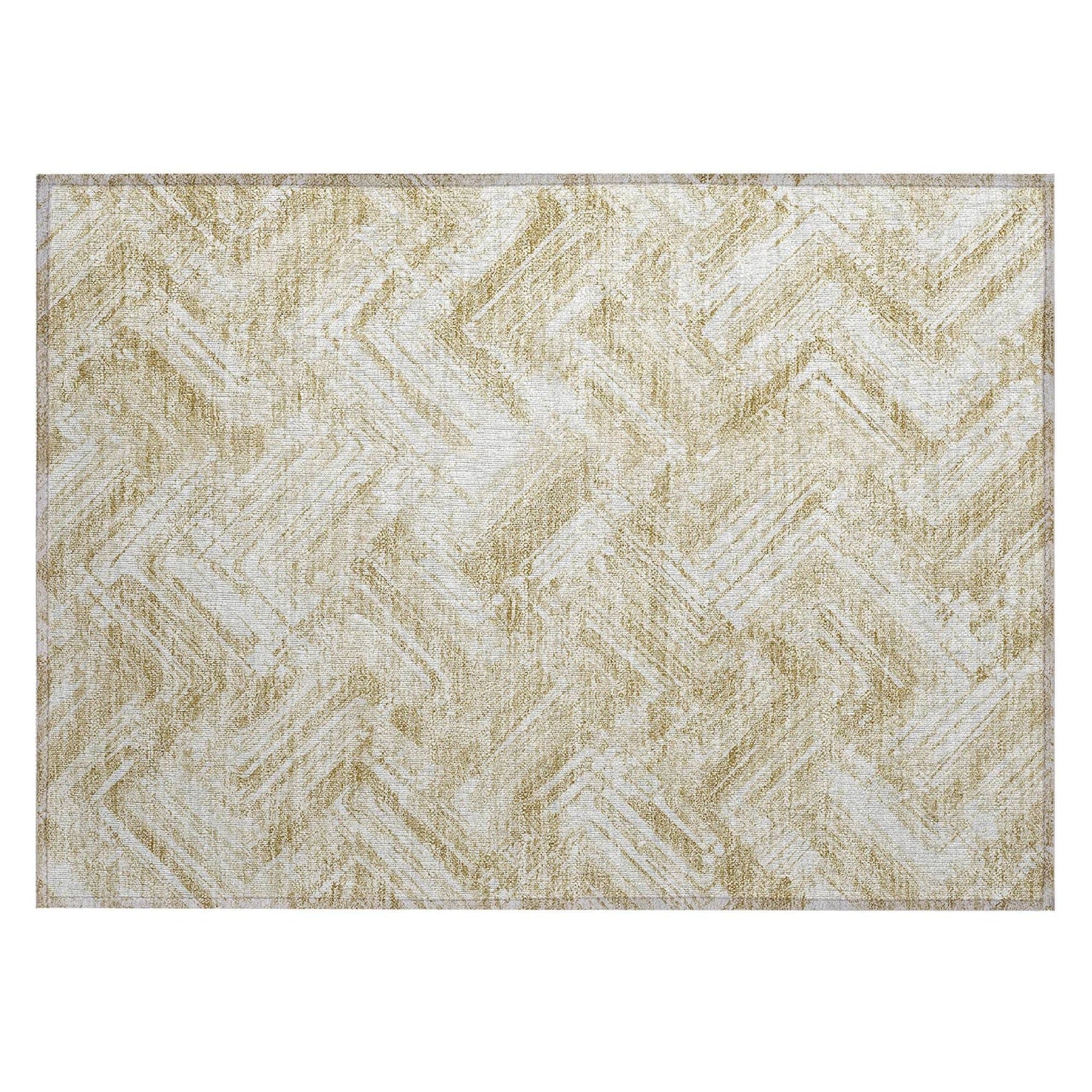 Machine Washable Beige Brown Rug - Indoor / Outdoor - Kids / Pet Friendly Modern Print Rug