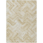 Machine Washable Beige Brown Rug - Indoor / Outdoor - Kids / Pet Friendly Modern Print Rug