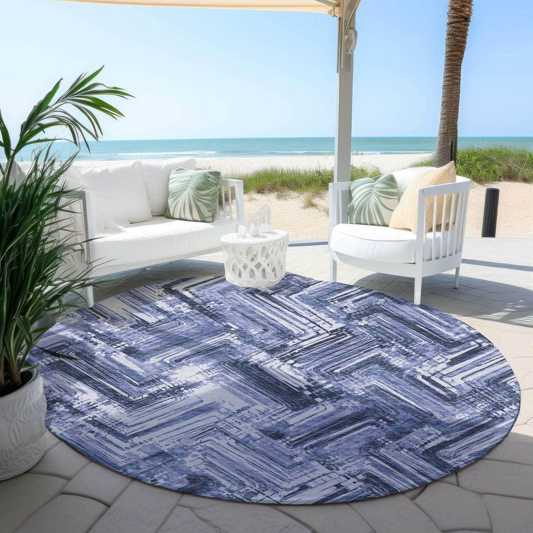 Machine Made ACN630 Blue  Rugs 