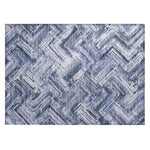 Machine Washable Blue Rug - Indoor / Outdoor - Kids / Pet Friendly Modern Print Rug