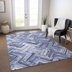 Machine Made ACN630 Blue  Rugs 