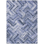 Machine Washable Blue Rug - Indoor / Outdoor - Kids / Pet Friendly Modern Print Rug