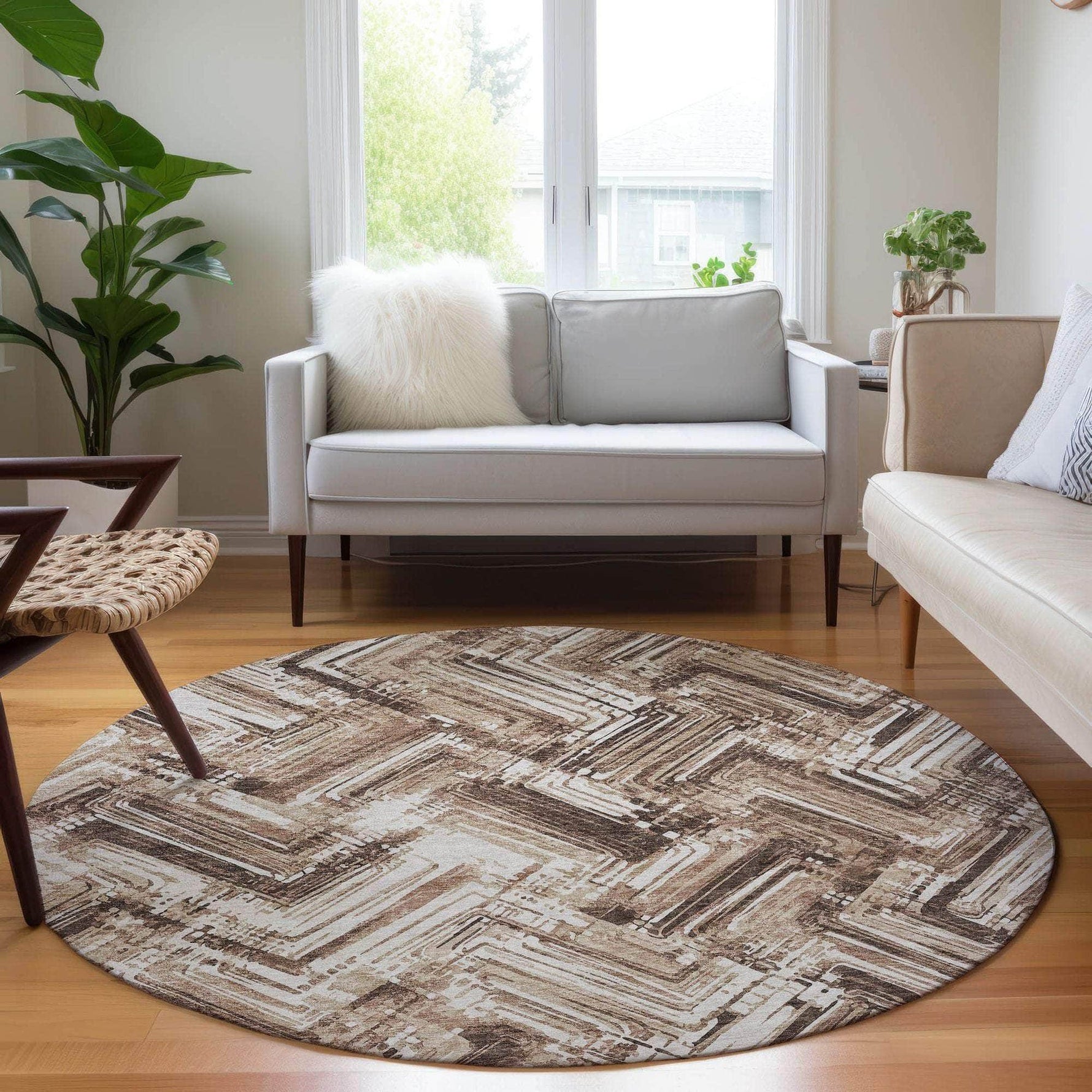 Machine Made ACN630 Brown  Rugs 