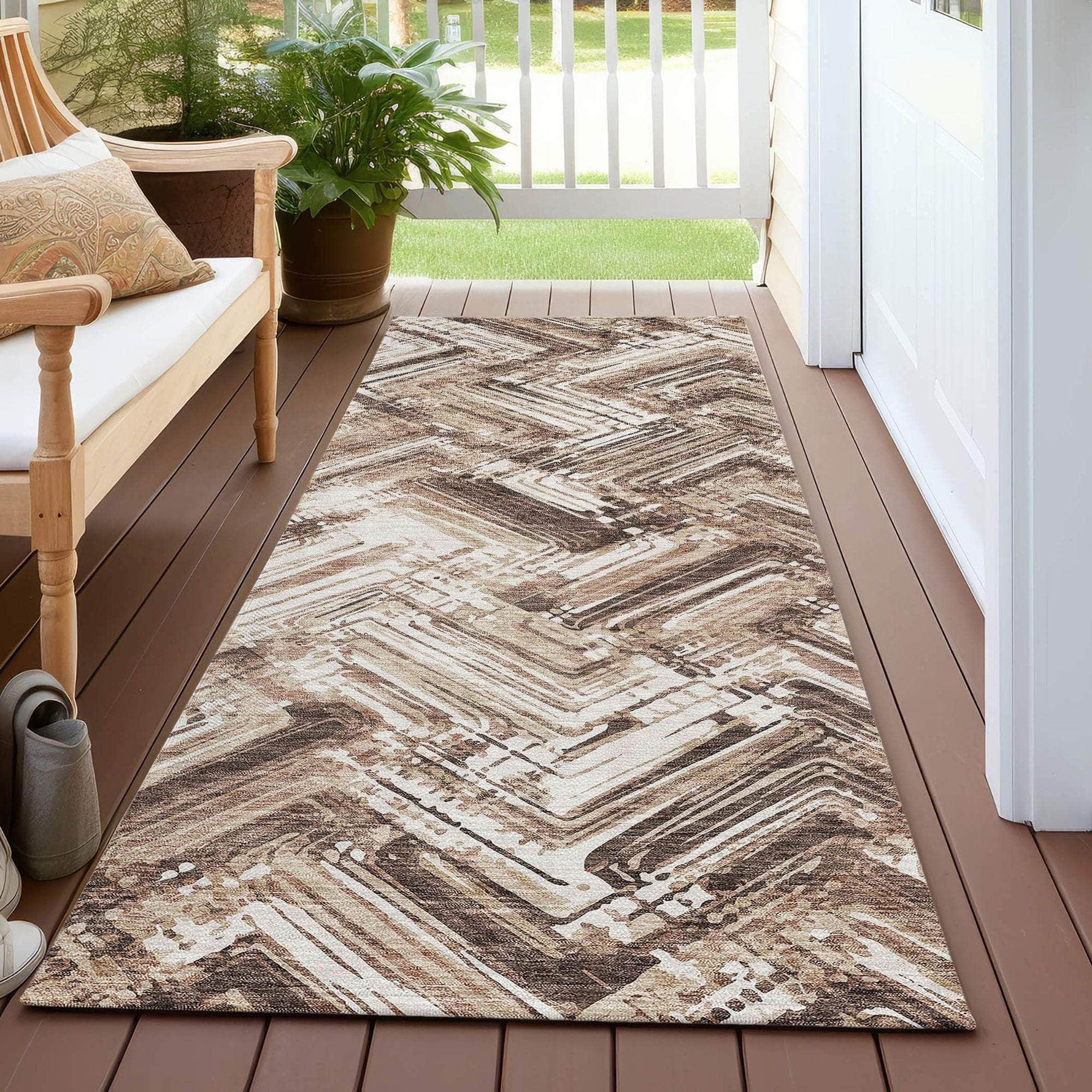 Machine Made ACN630 Brown  Rugs 