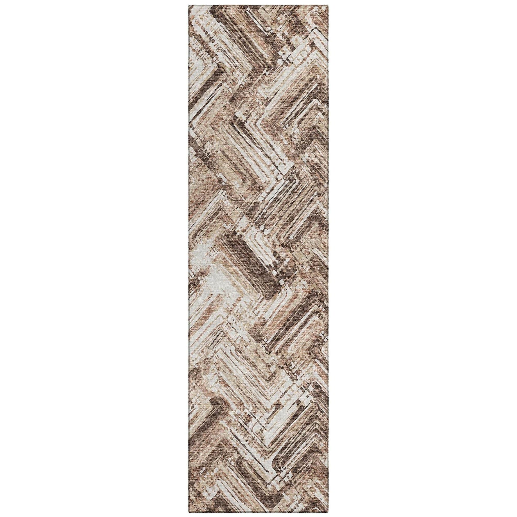 Machine Washable Brown Rug - Indoor / Outdoor - Kids / Pet Friendly Modern Print Rug