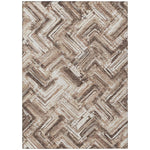 Machine Washable Brown Rug - Indoor / Outdoor - Kids / Pet Friendly Modern Print Rug
