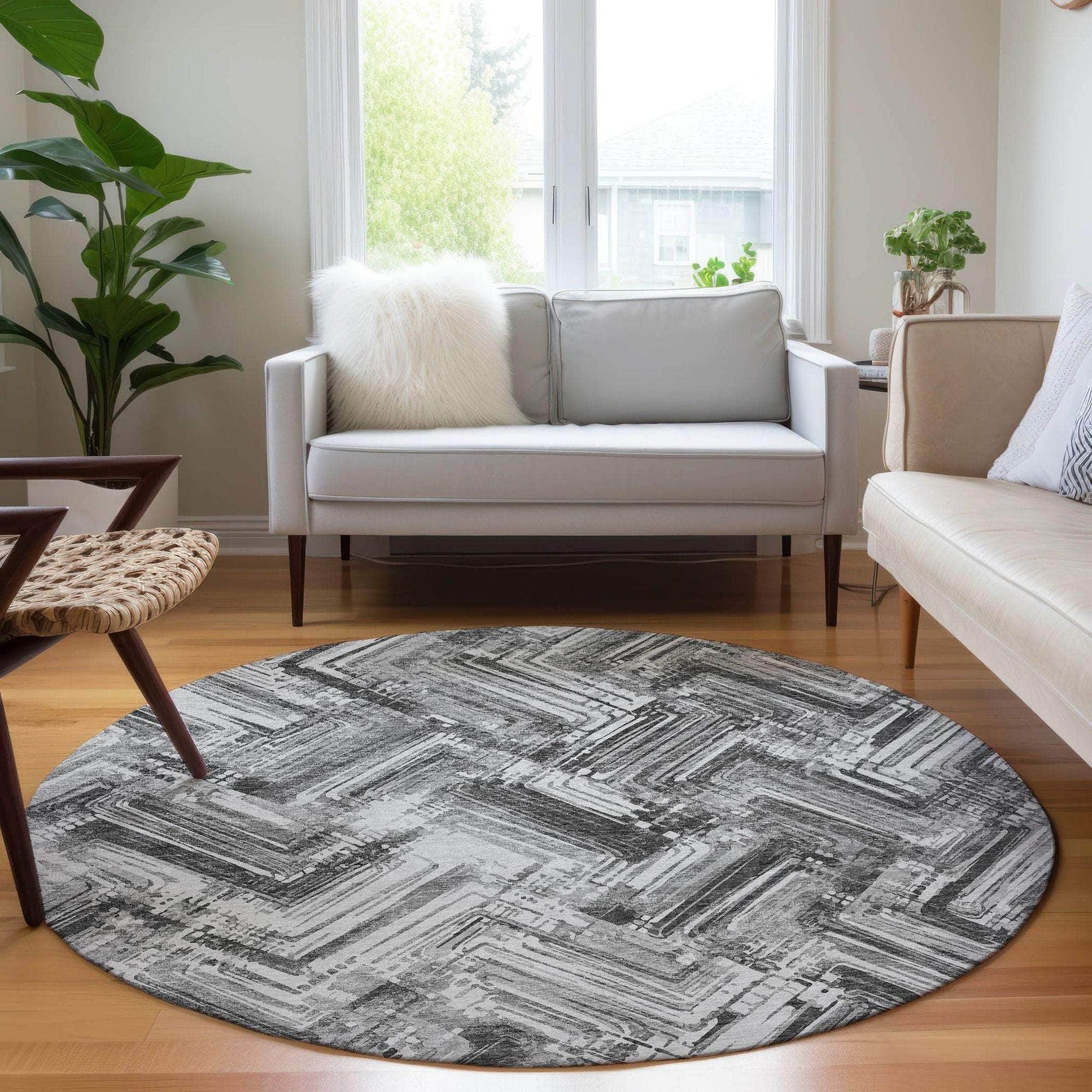 Machine Made ACN630 Gray  Rugs 