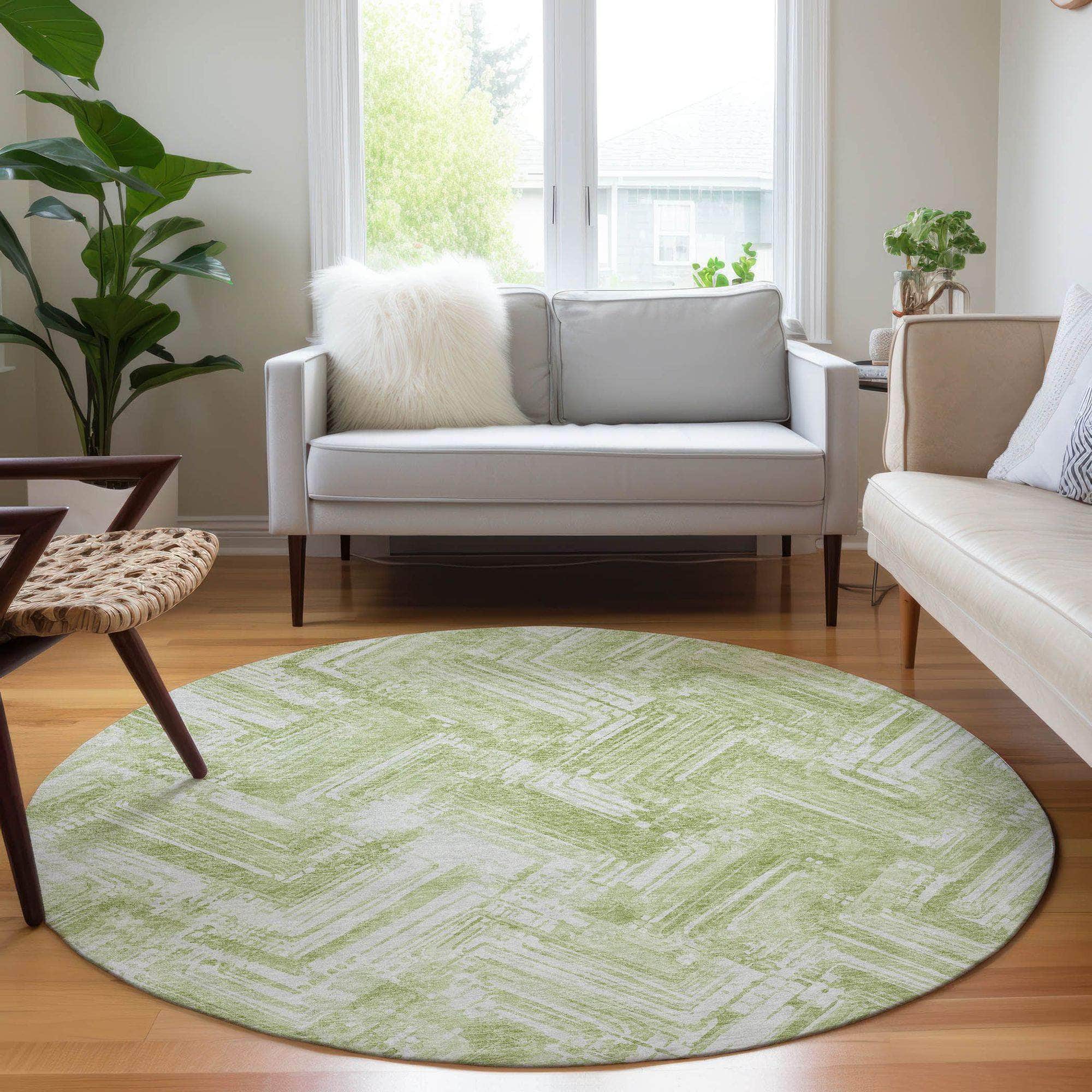 Machine Made ACN630 Green  Rugs #color_green 