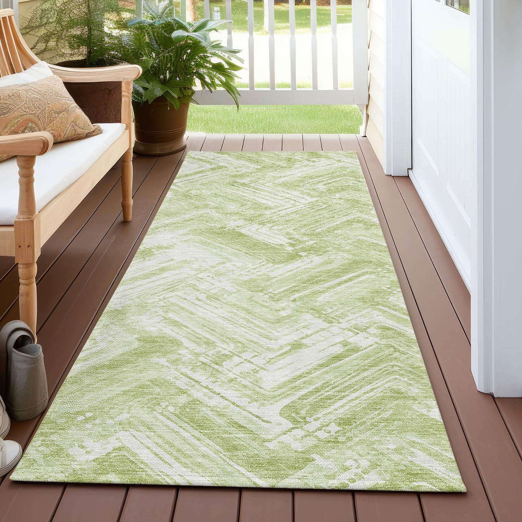 Machine Made ACN630 Green  Rugs #color_green 