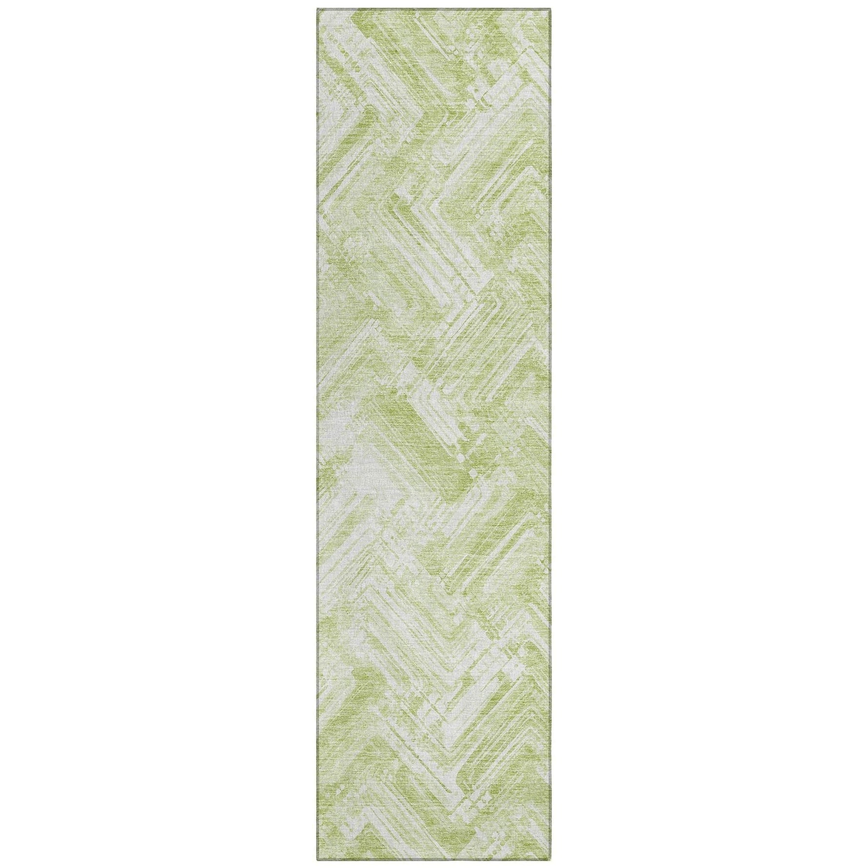 Machine Washable Green Rug - Indoor / Outdoor - Kids / Pet Friendly Modern Print Rug