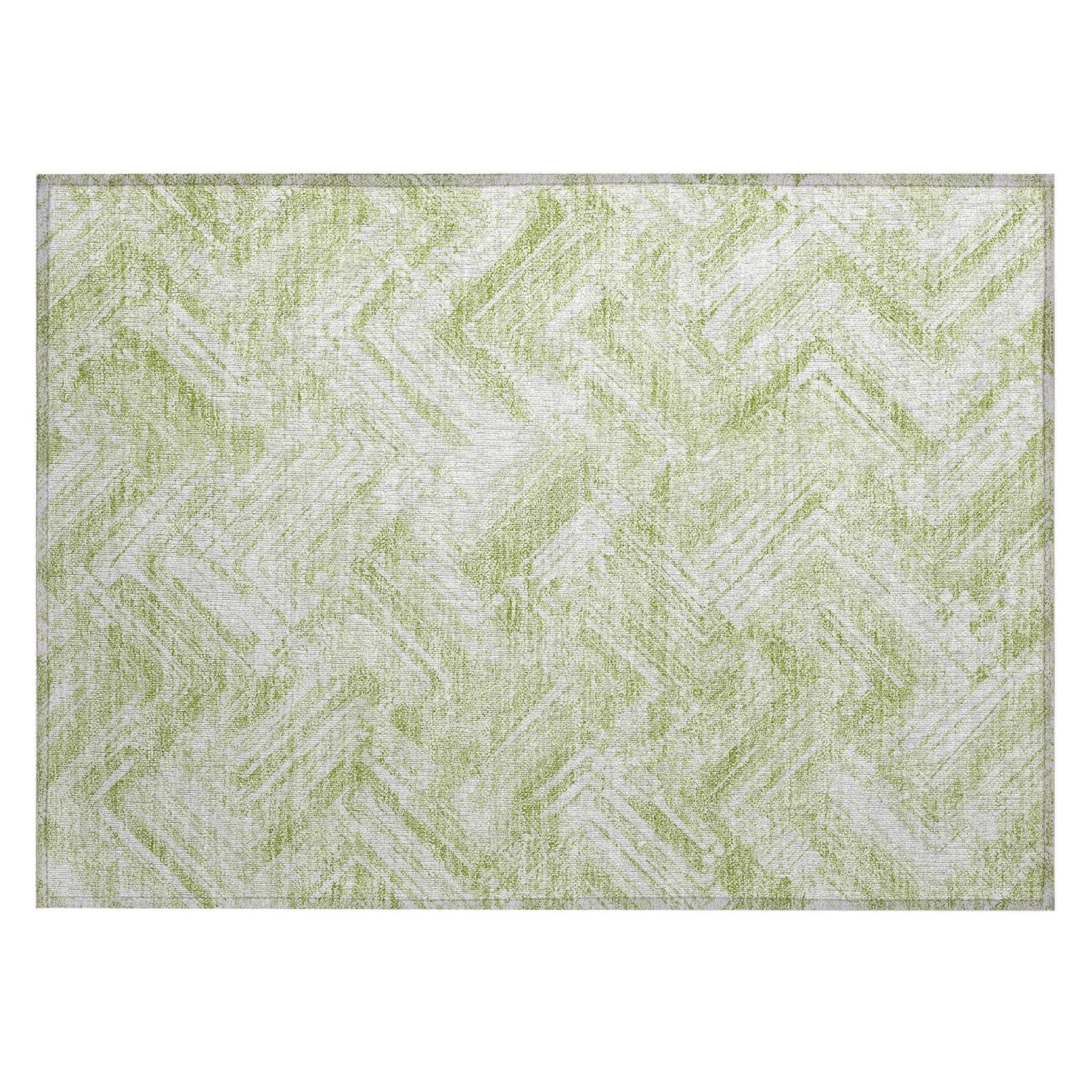 Machine Washable Green Rug - Indoor / Outdoor - Kids / Pet Friendly Modern Print Rug