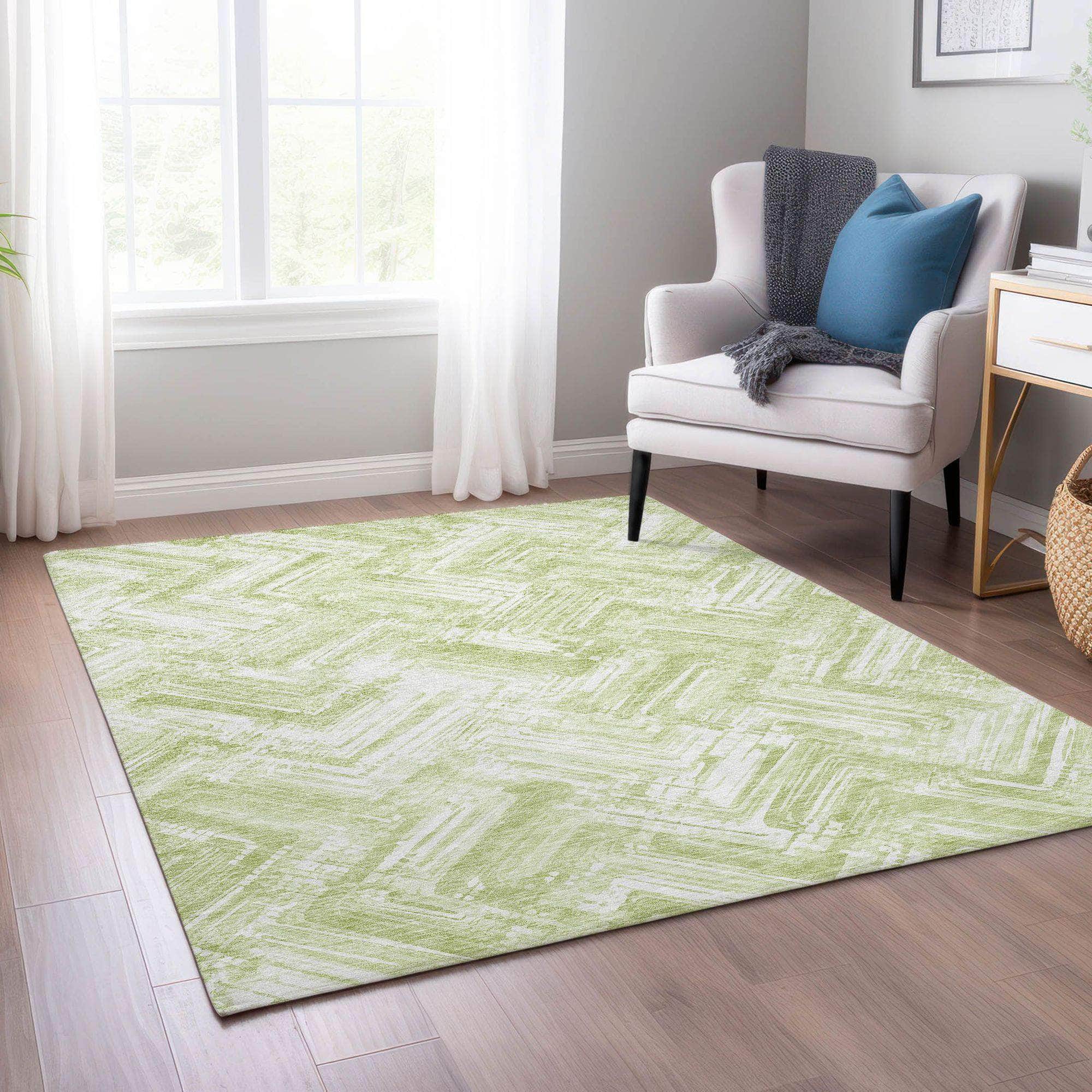 Machine Made ACN630 Green  Rugs #color_green 