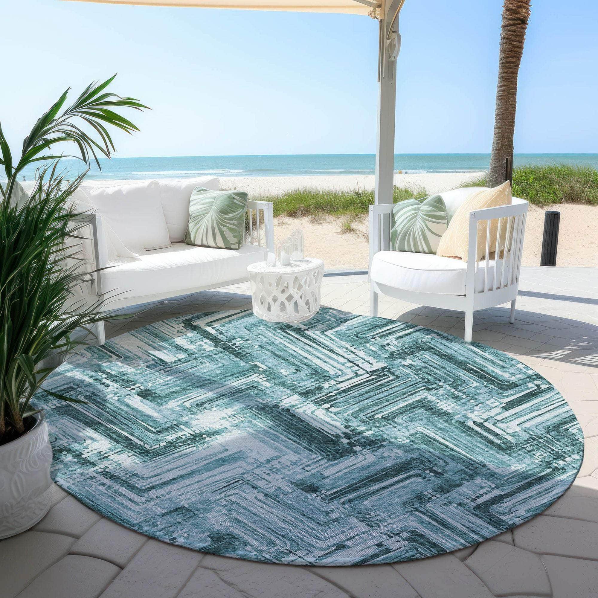 Machine Made ACN630 Teal  Rugs #color_teal 
