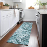Machine Made ACN630 Teal  Rugs 