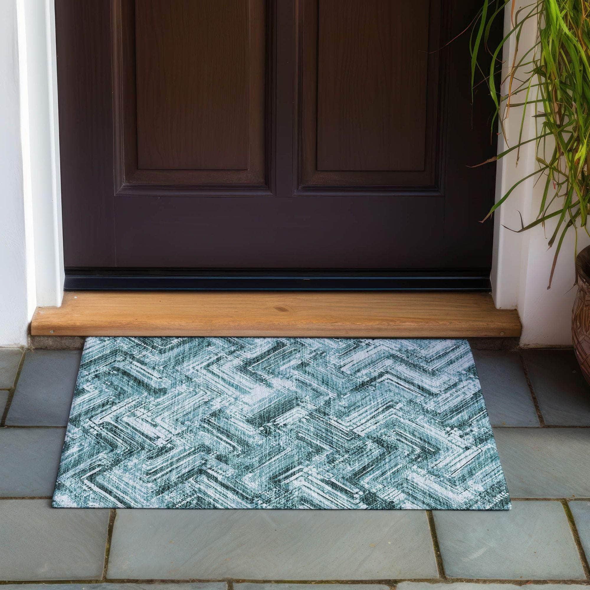 Machine Made ACN630 Teal  Rugs #color_teal 