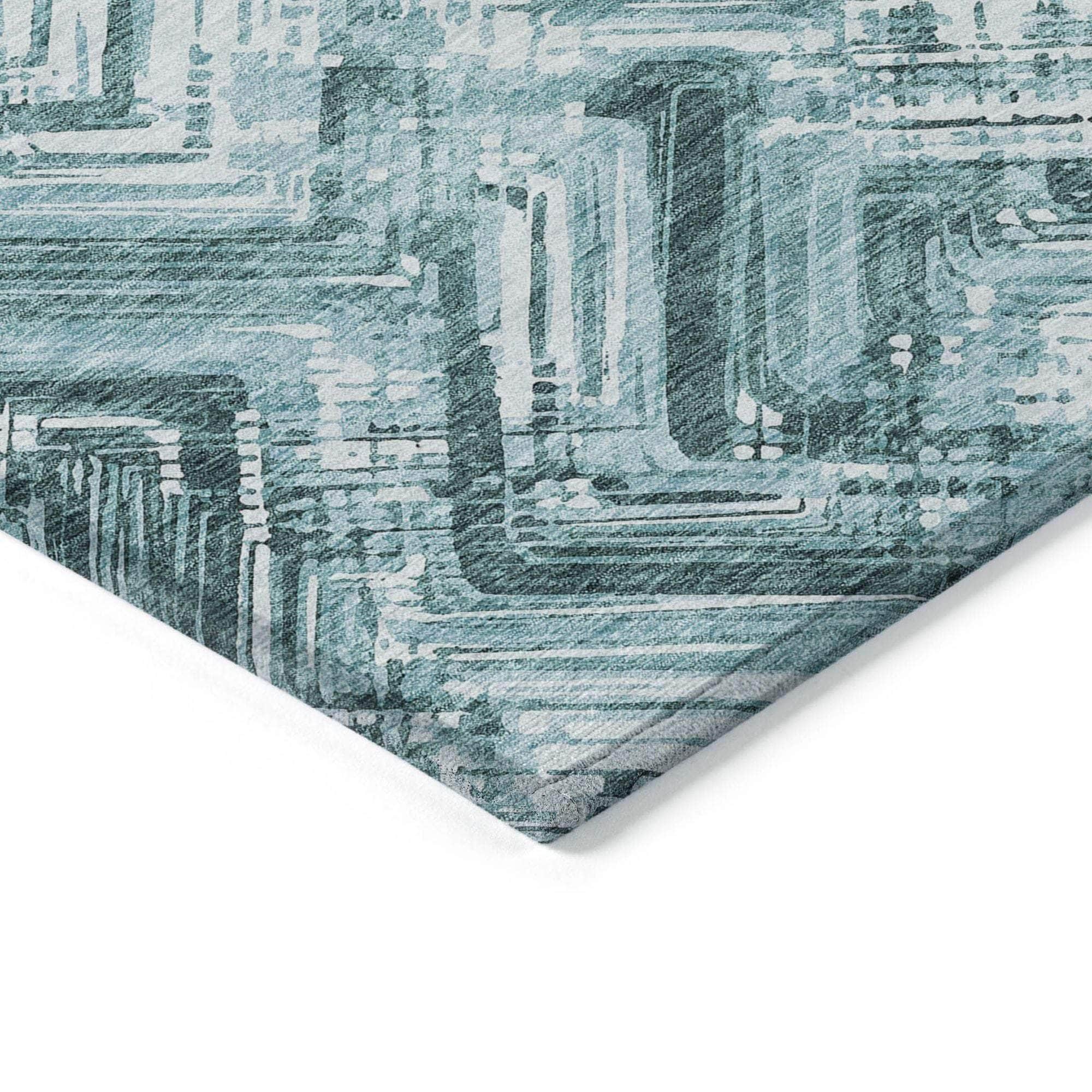 Machine Made ACN630 Teal  Rugs #color_teal 