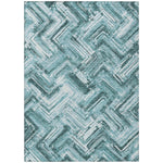 Machine Washable Teal Rug - Indoor / Outdoor - Kids / Pet Friendly Modern Print Rug