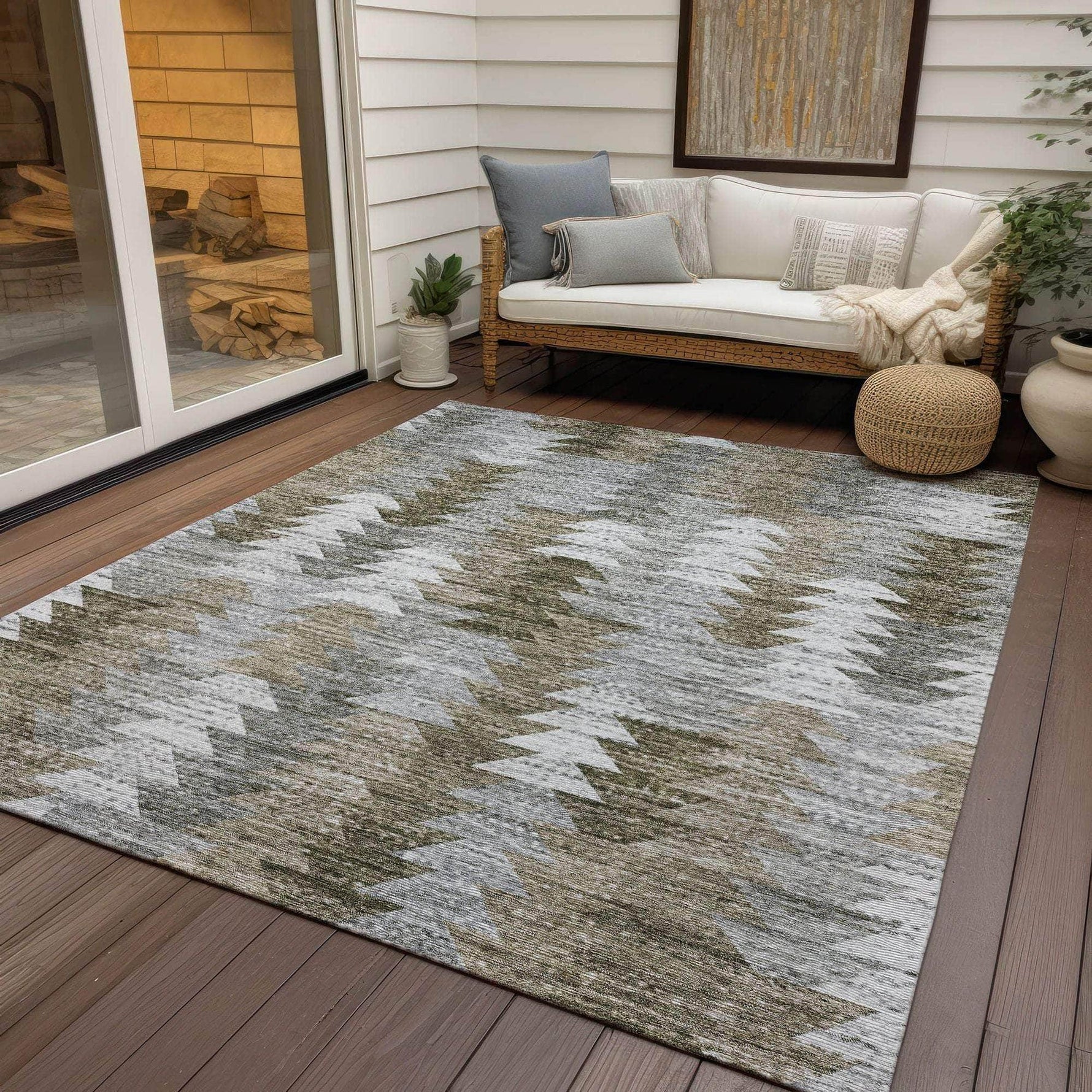 Machine Made ACN632 Brown  Rugs 