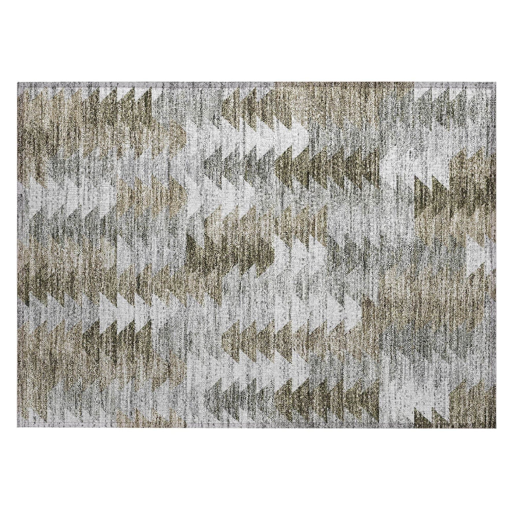 Machine Washable Brown Rug - Indoor / Outdoor - Kids / Pet Friendly Modern Print Rug
